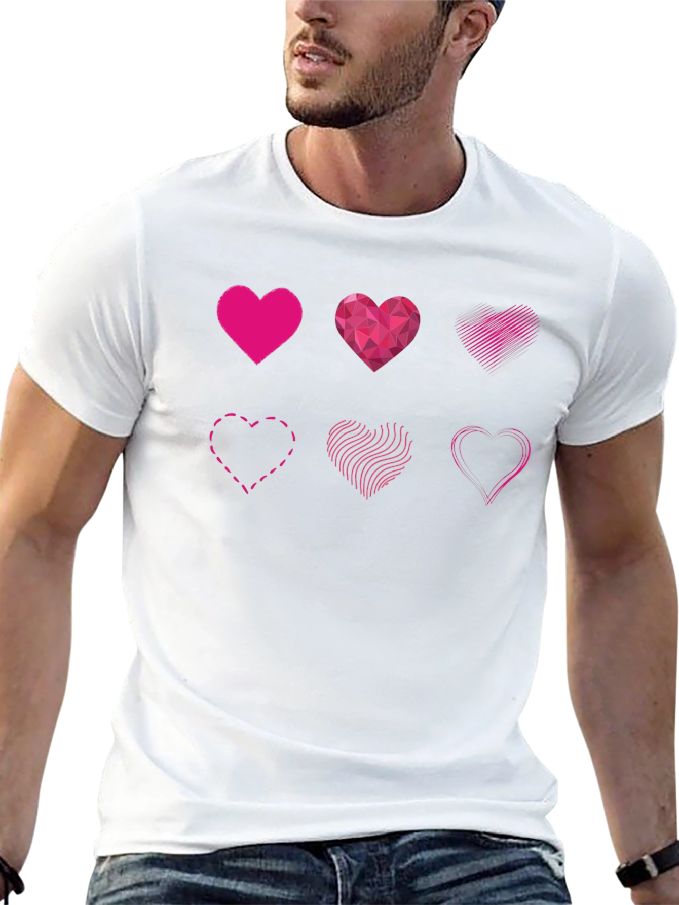 Heart Designs Graphic Tee - Black