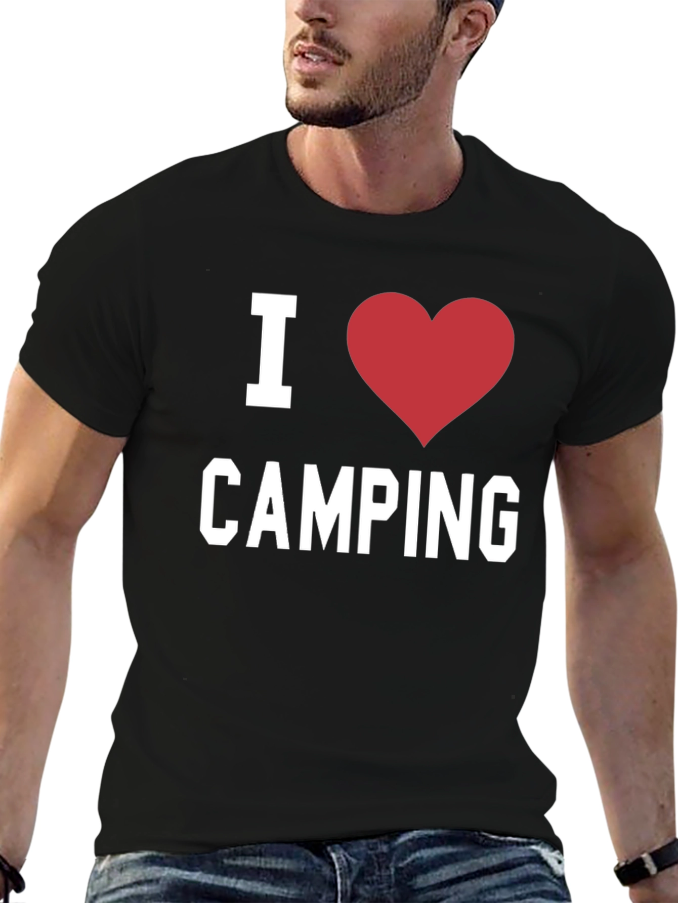 I Heart Camping T-Shirt - Black Graphic Tee