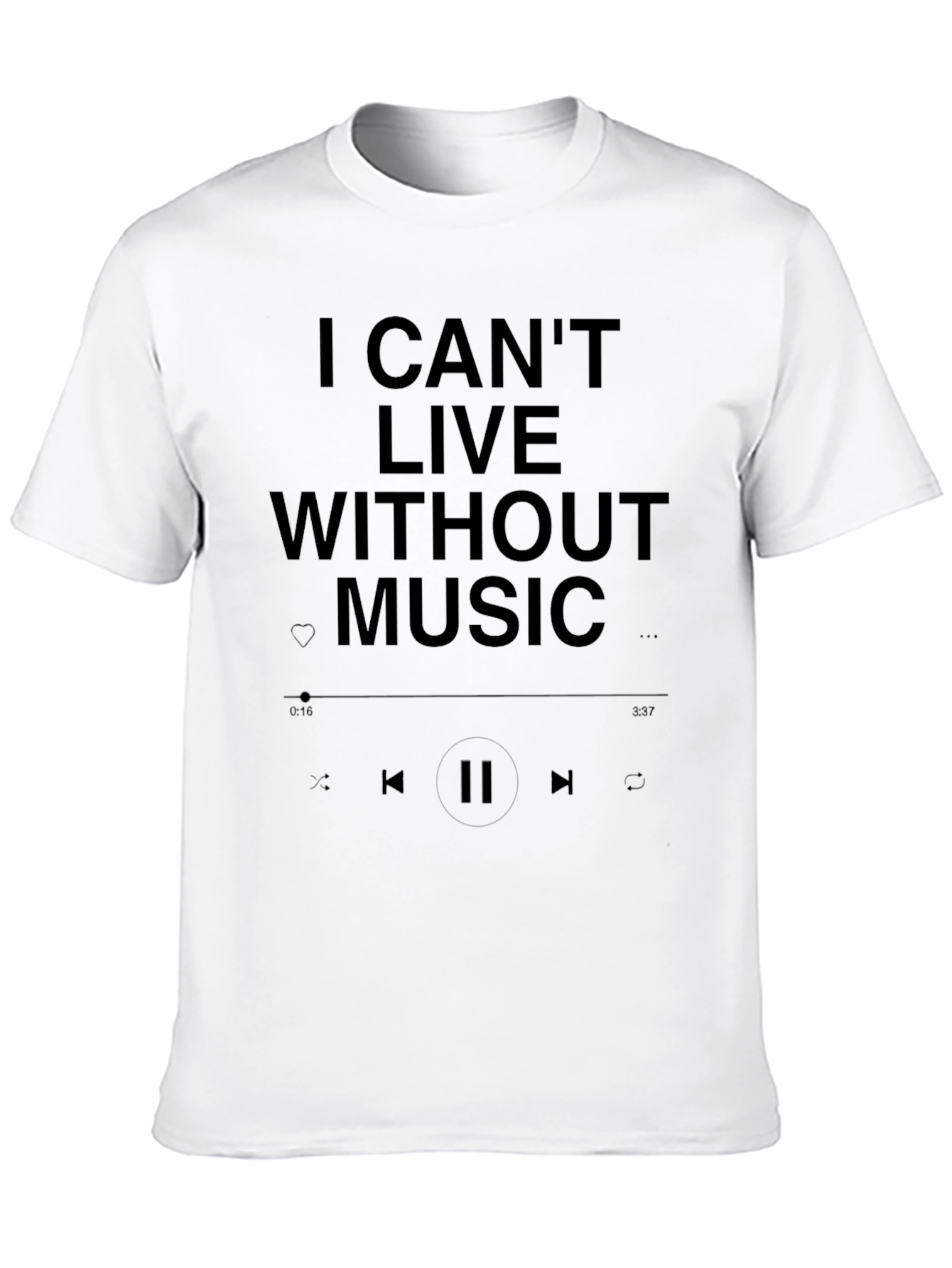 I Cant Live Without Music Black T-Shirt