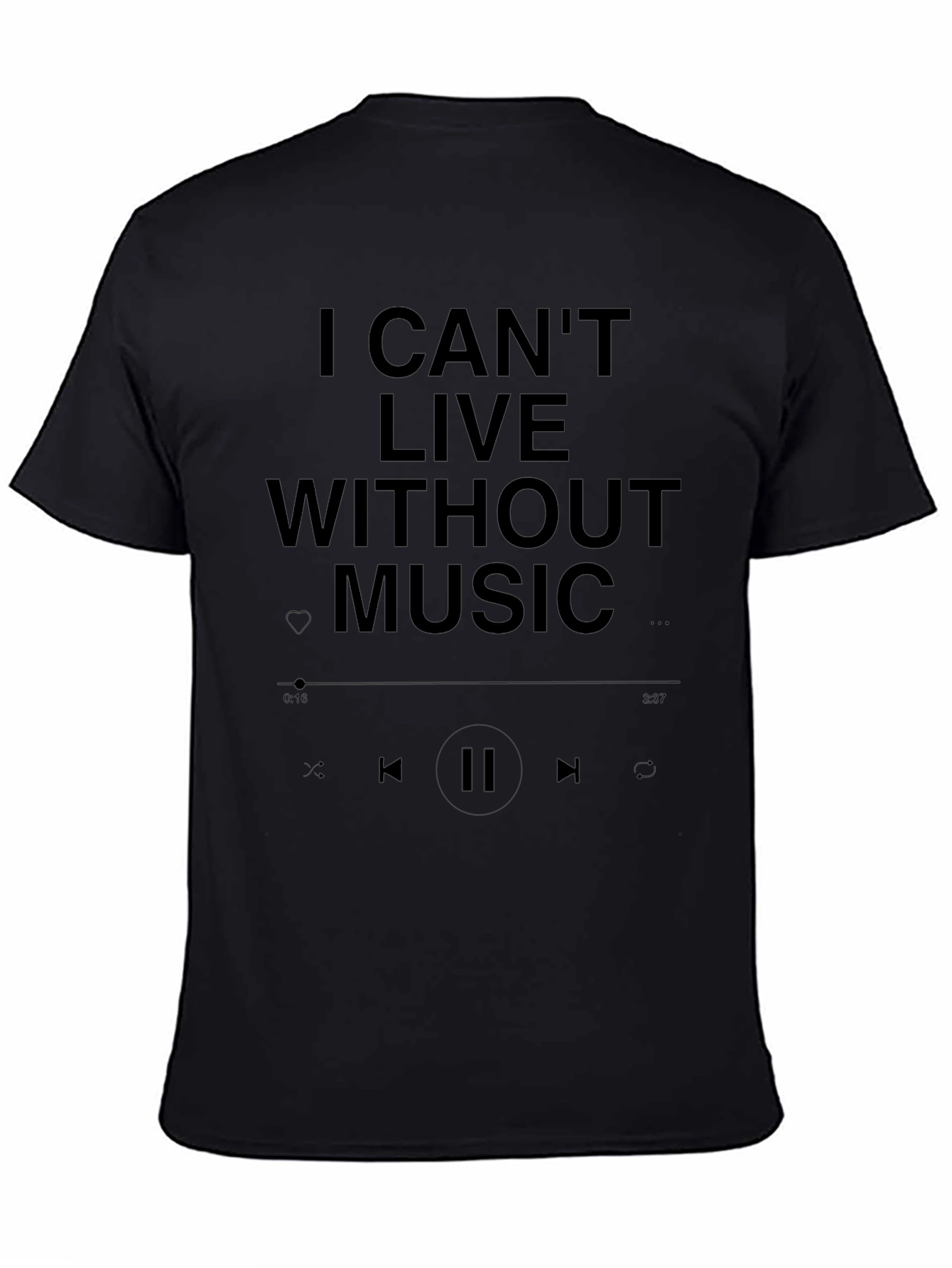 I Cant Live Without Music Black T-Shirt