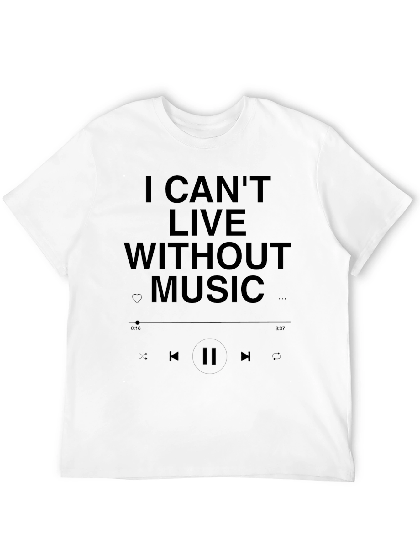 I Cant Live Without Music Black T-Shirt