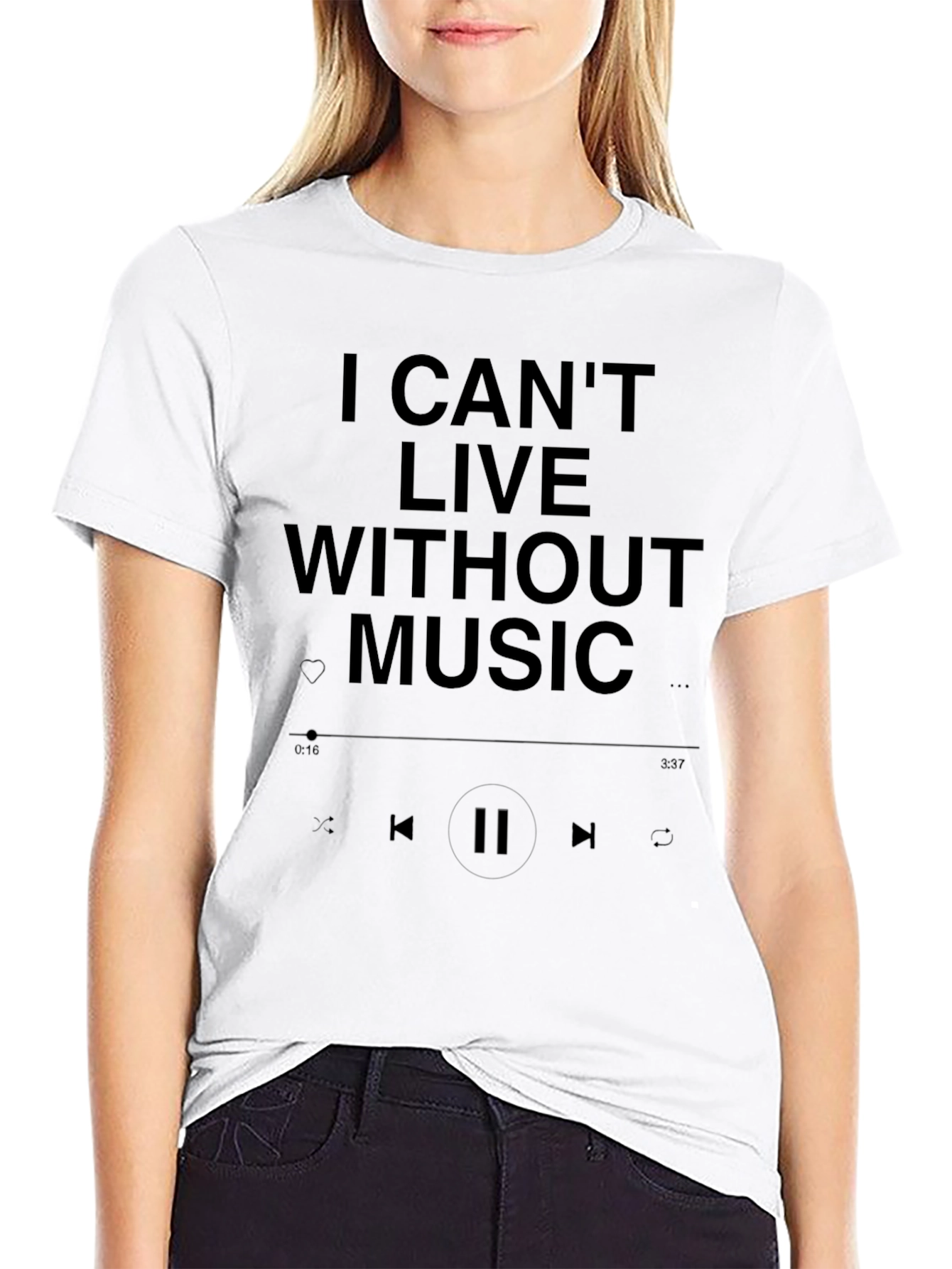 I Cant Live Without Music Black T-Shirt