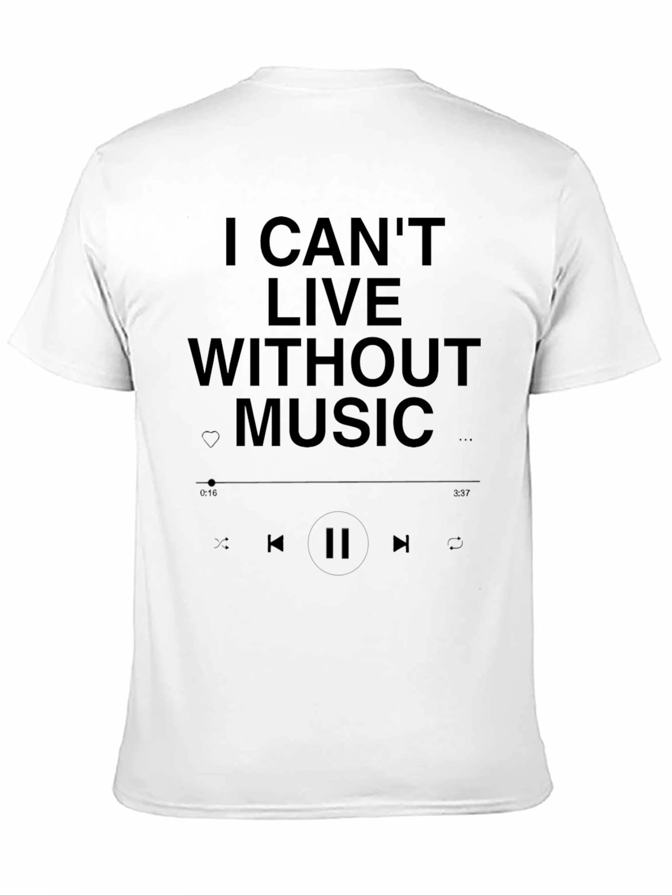 I Cant Live Without Music Black T-Shirt