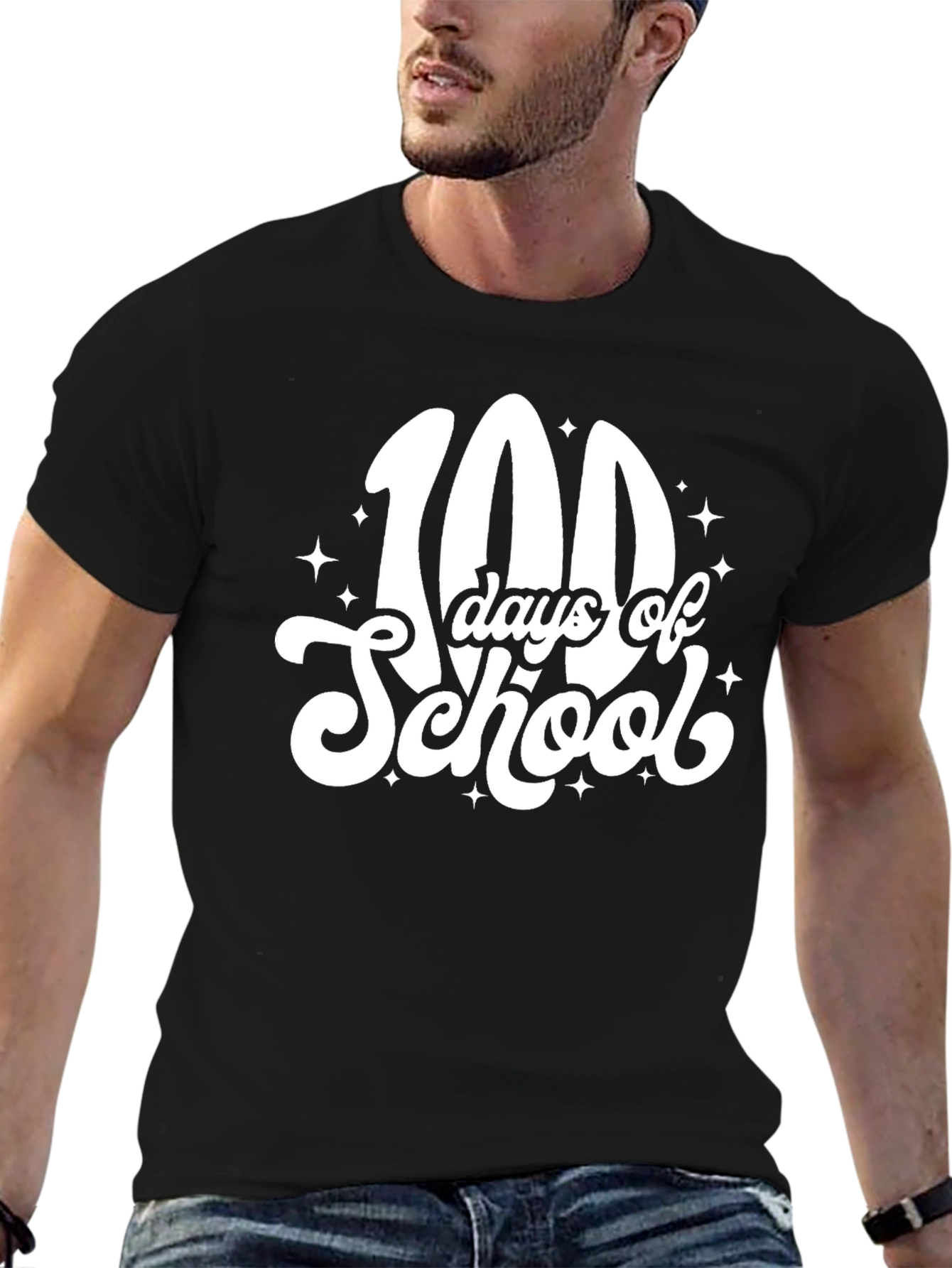 100 Days of School Black T-Shirt