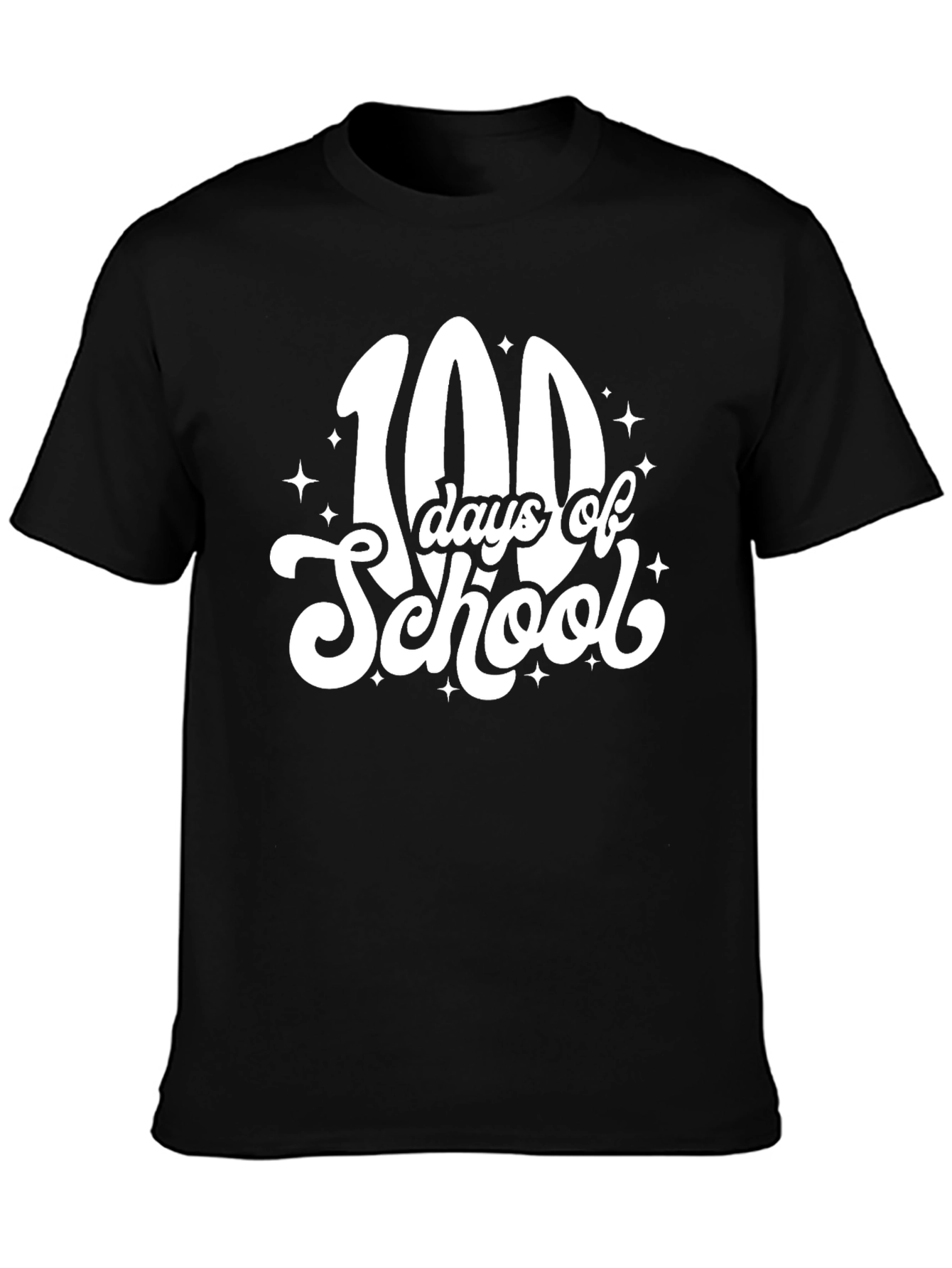 100 Days of School Black T-Shirt