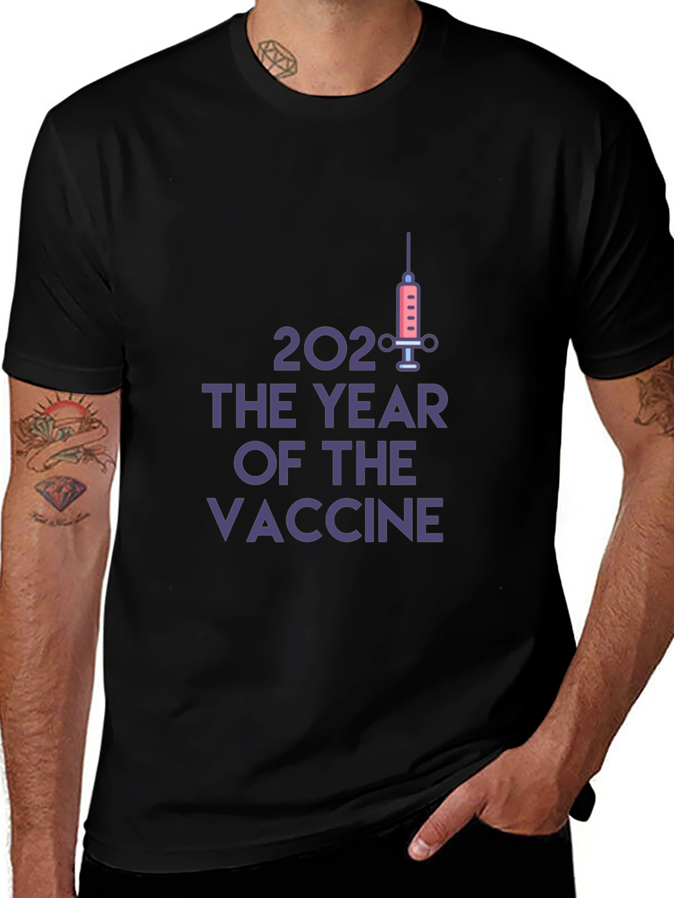 2021 Year Of The Vaccine Black T-Shirt