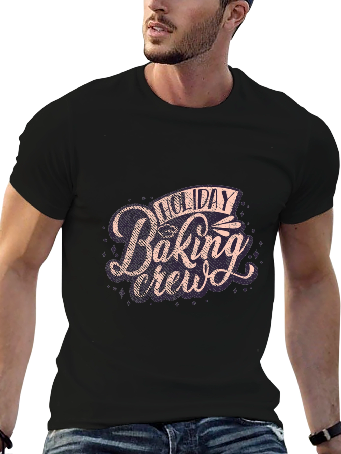 Holiday Baking Crew Graphic Tee - Black