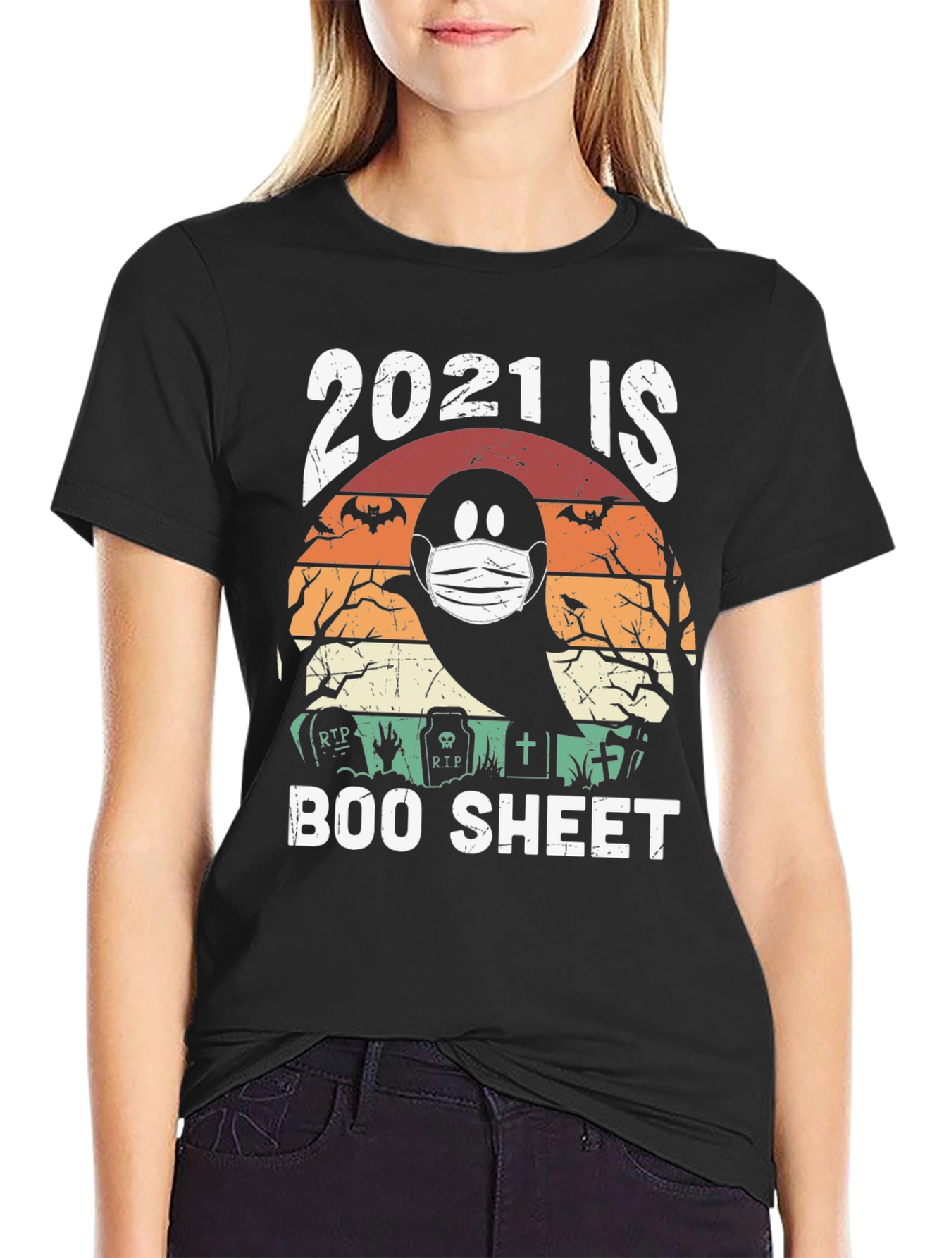 2021 Boo Sheet Ghost T-Shirt - Halloween Mask Tee