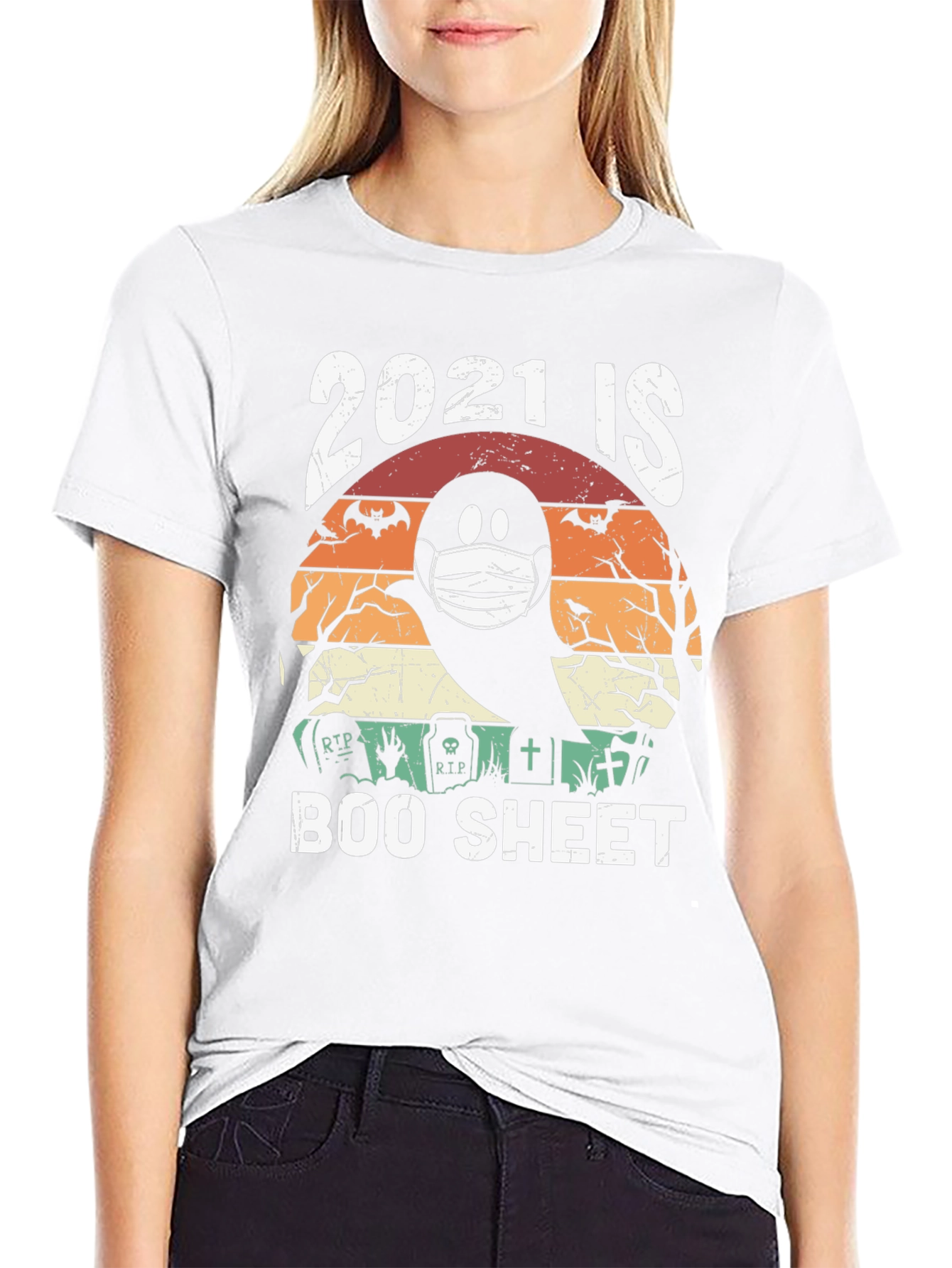 2021 Boo Sheet Ghost T-Shirt - Halloween Mask Tee