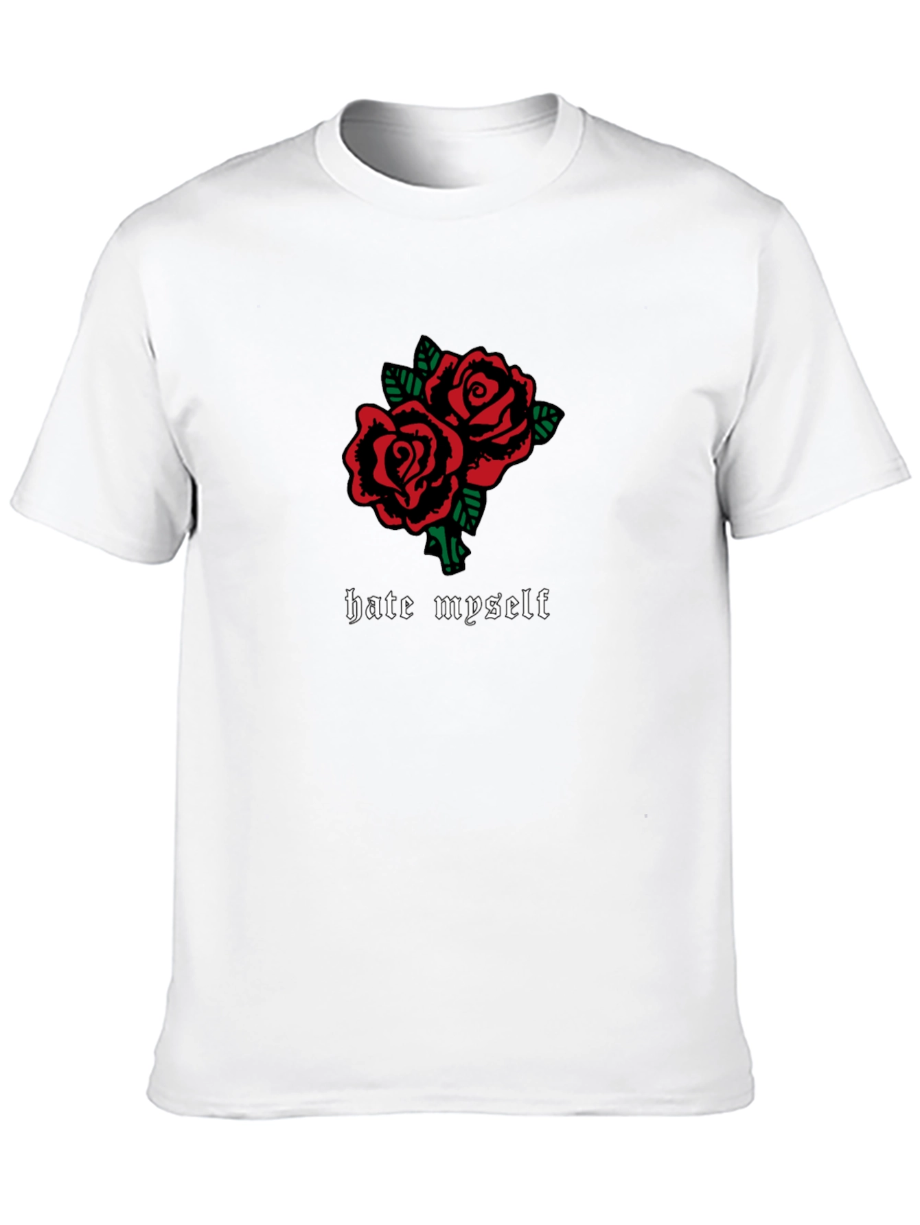 Hate Myself Rose Graphic Black T-Shirt