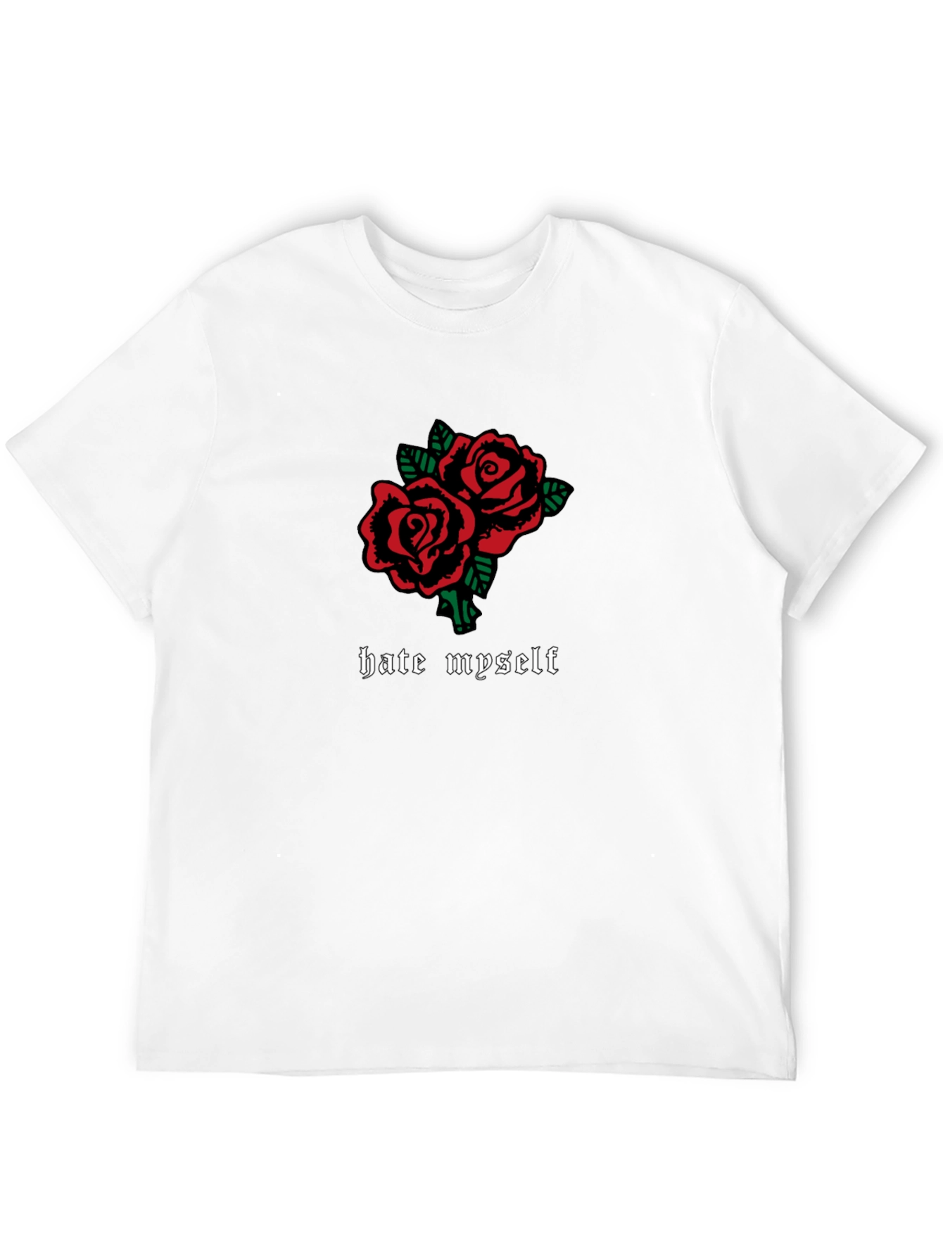 Hate Myself Rose Graphic Black T-Shirt