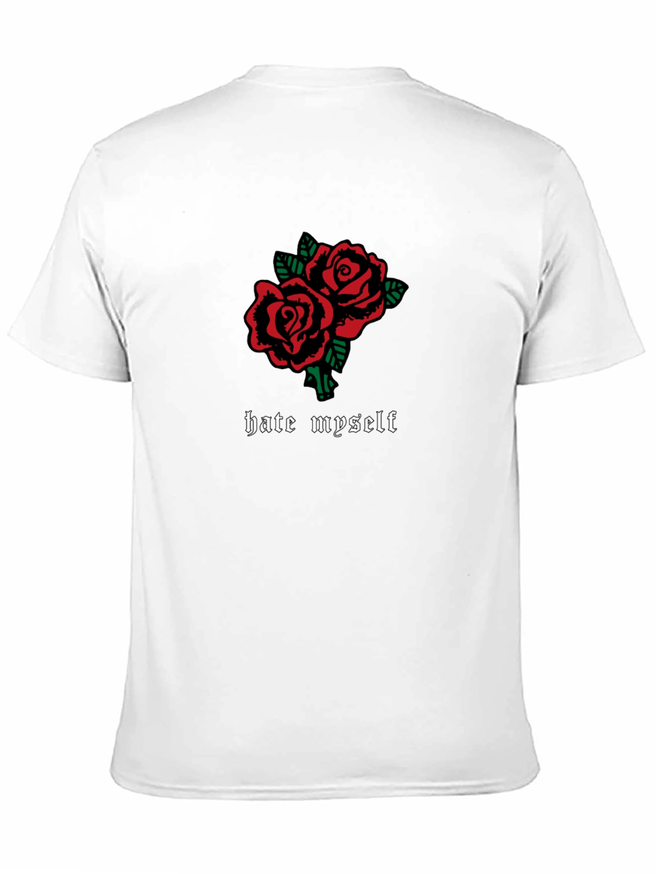 Hate Myself Rose Graphic Black T-Shirt