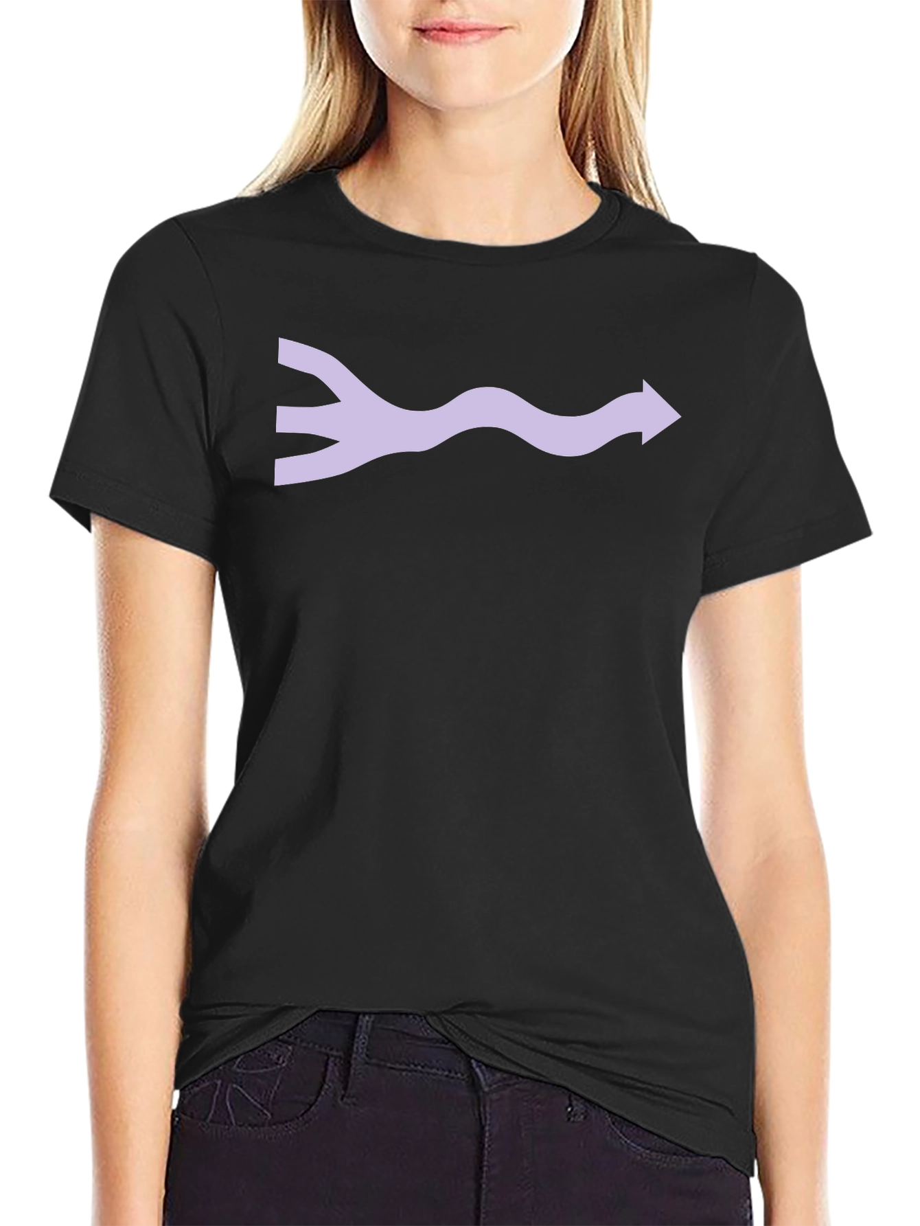 Abstract Wave Arrow Graphic Tee - Black Unisex T-Shirt