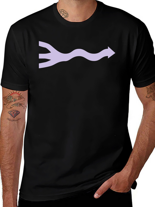 Abstract Wave Arrow Graphic Tee - Black Unisex T-Shirt