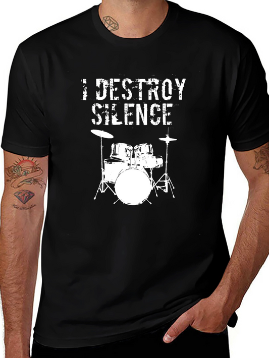 I Destroy Silence Drummer Graphic Tee