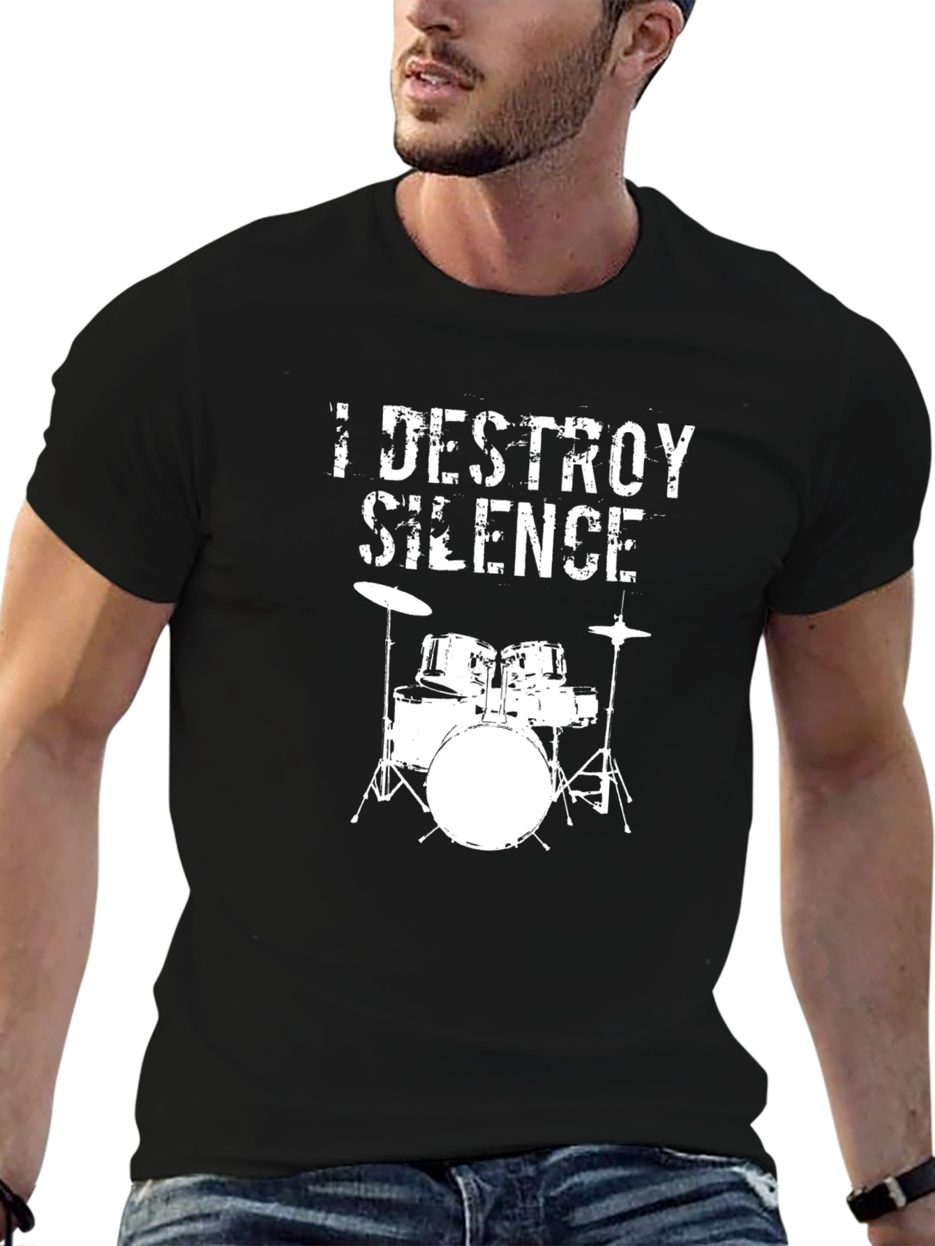 I Destroy Silence Drummer Graphic Tee