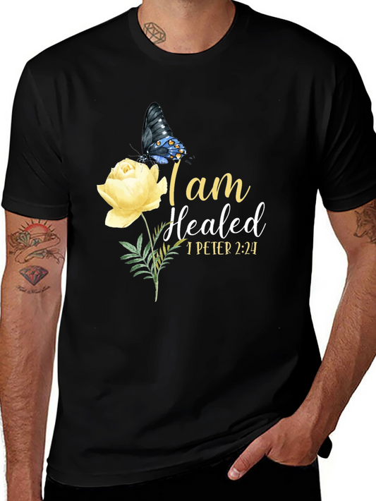 I am Healed Butterfly & Rose T-Shirt