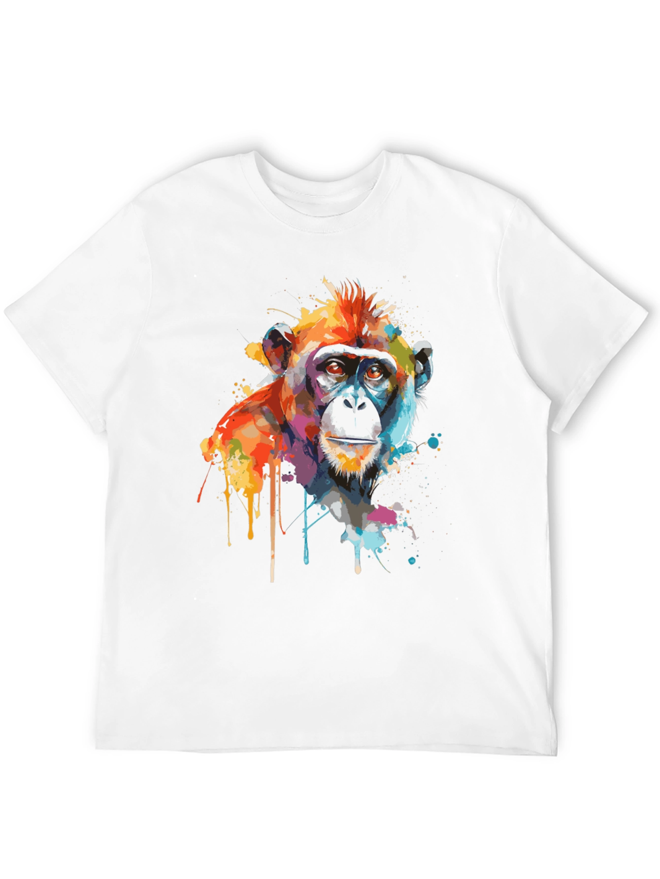 Abstract Monkey Graphic Print Black T-Shirt