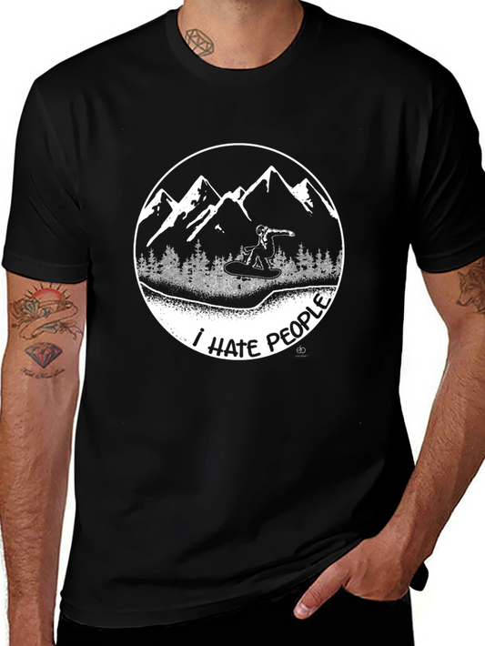 I Hate People Snowboarder Graphic Tee