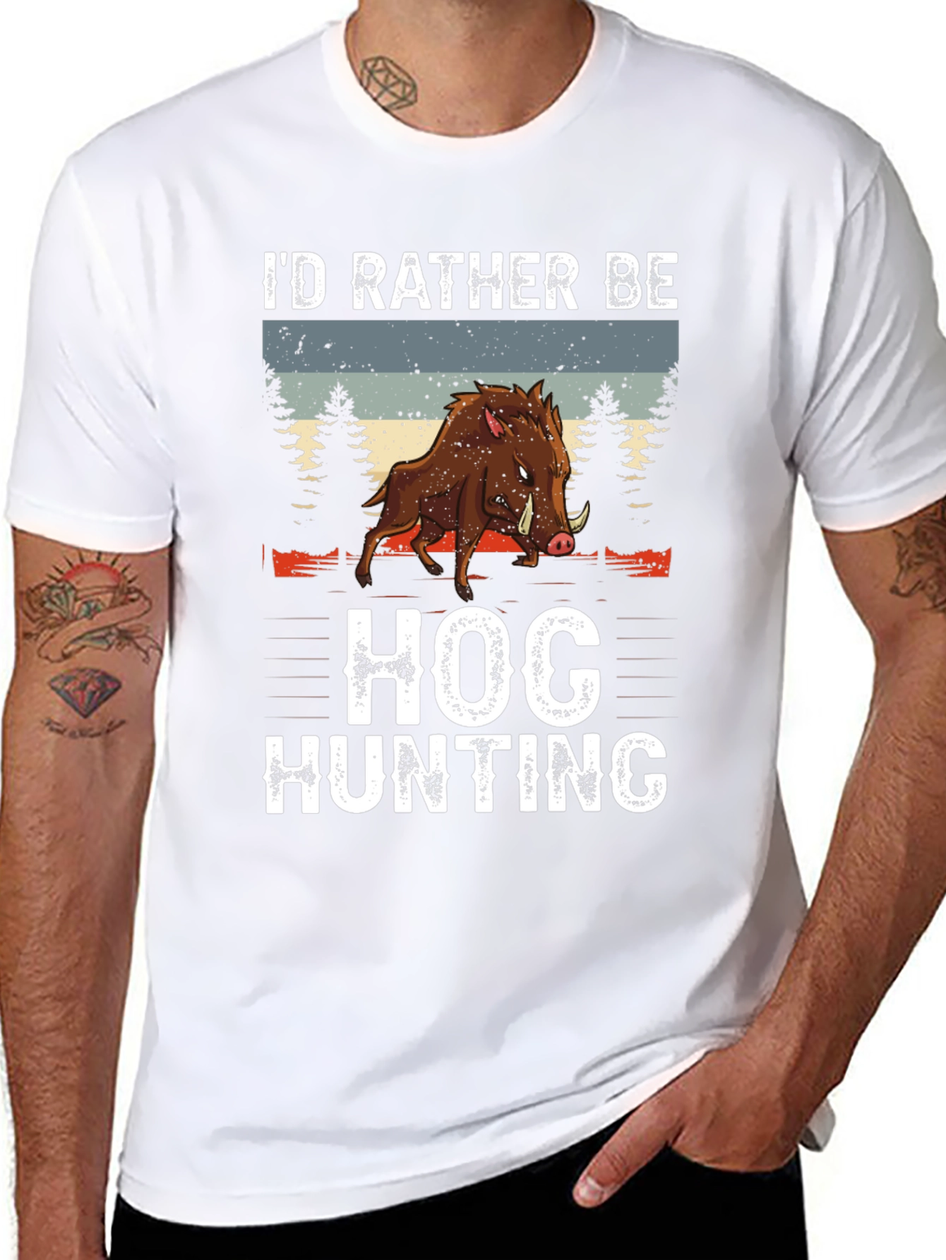 Hog Hunting Tee: Id Rather Be Hunting Shirt