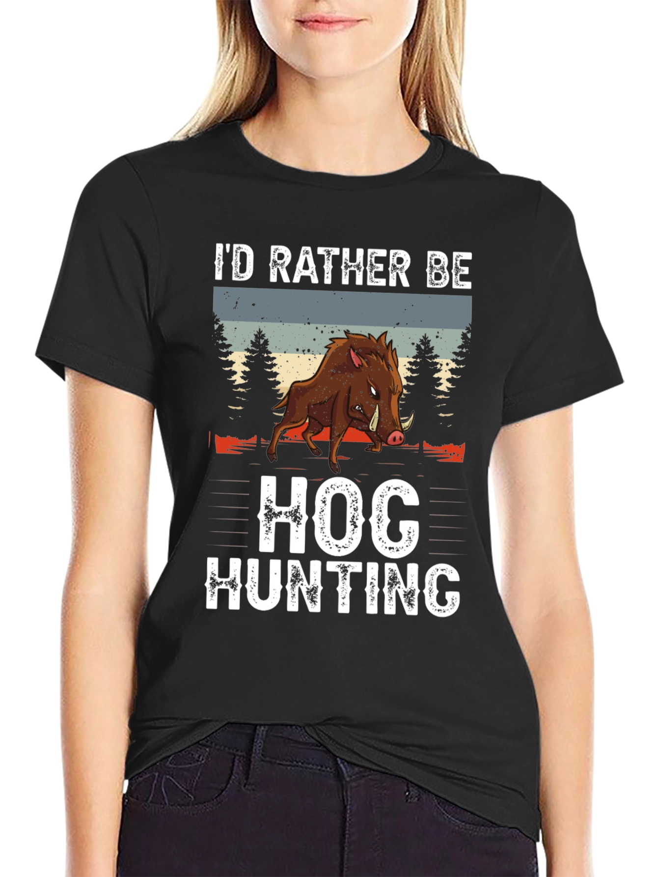 Hog Hunting Tee: Id Rather Be Hunting Shirt