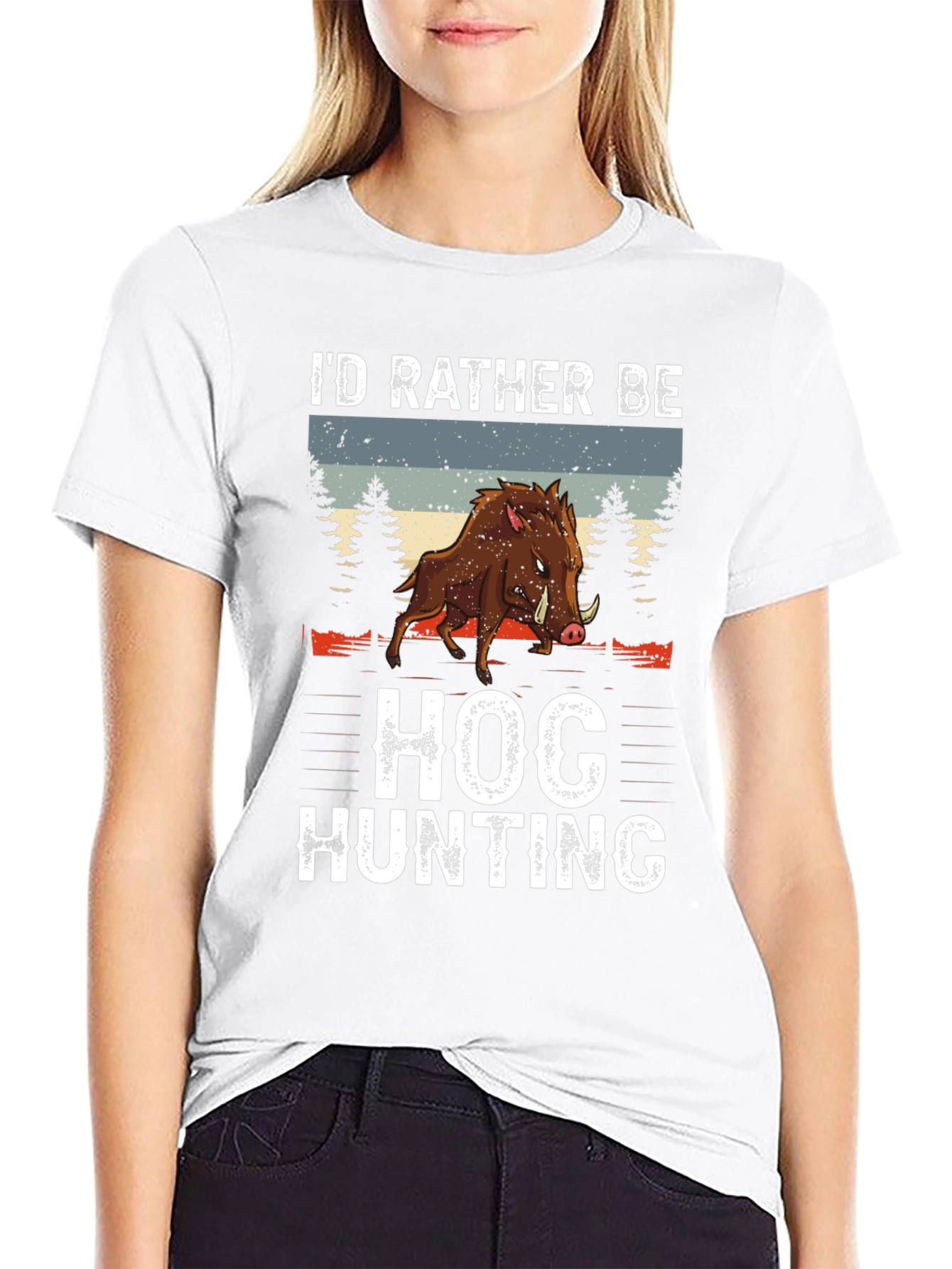 Hog Hunting Tee: Id Rather Be Hunting Shirt