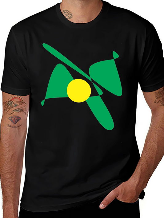 Abstract Graphic Tee - Bold Green & Yellow Design