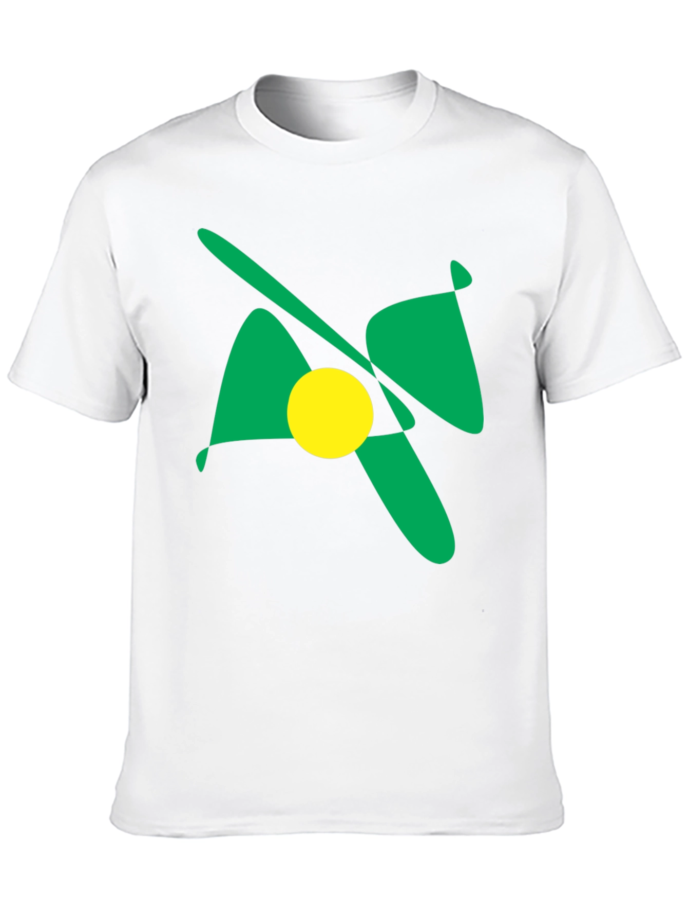 Abstract Graphic Tee - Bold Green & Yellow Design