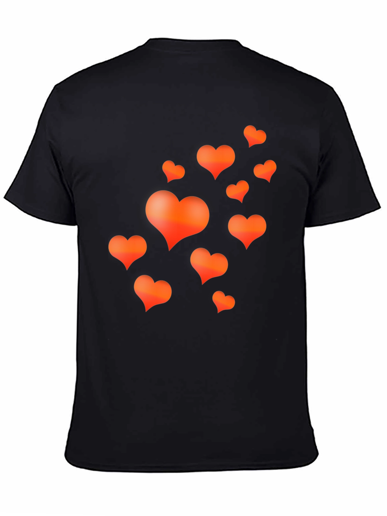 Heart Print Black T-Shirt