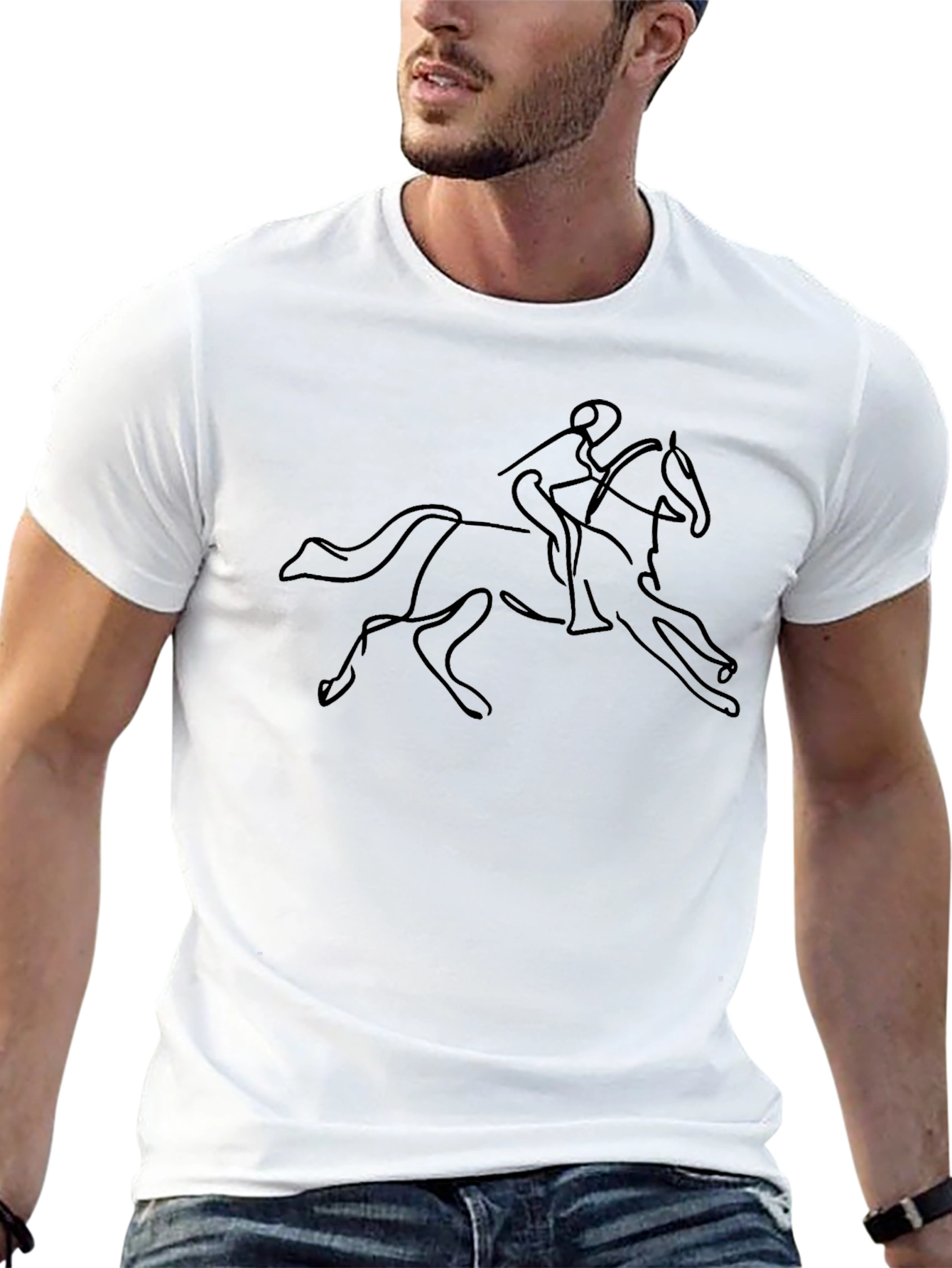 Horse Rider Outline Graphic Tee