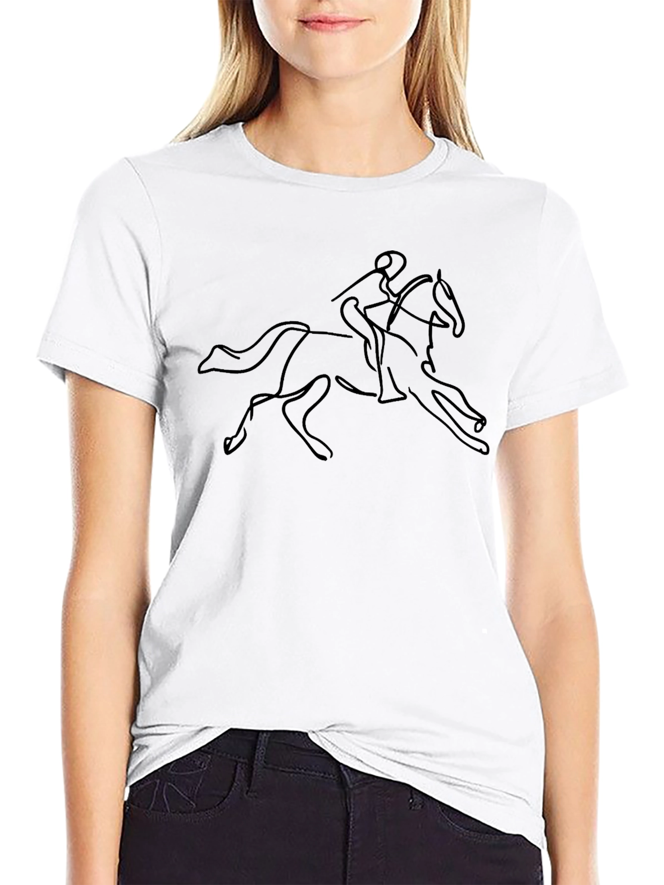 Horse Rider Outline Graphic Tee