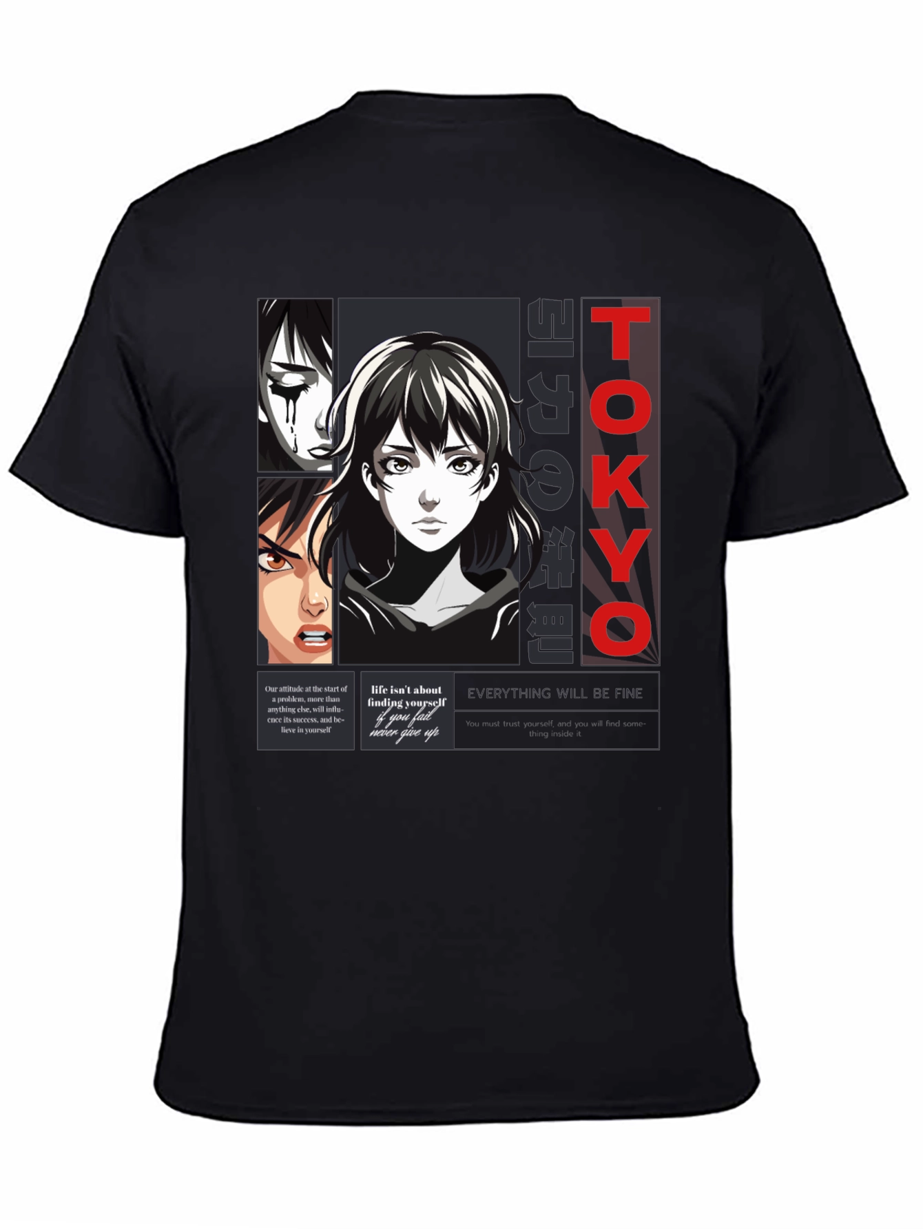 Anime Graphic Print T-Shirt - Tokyo Style