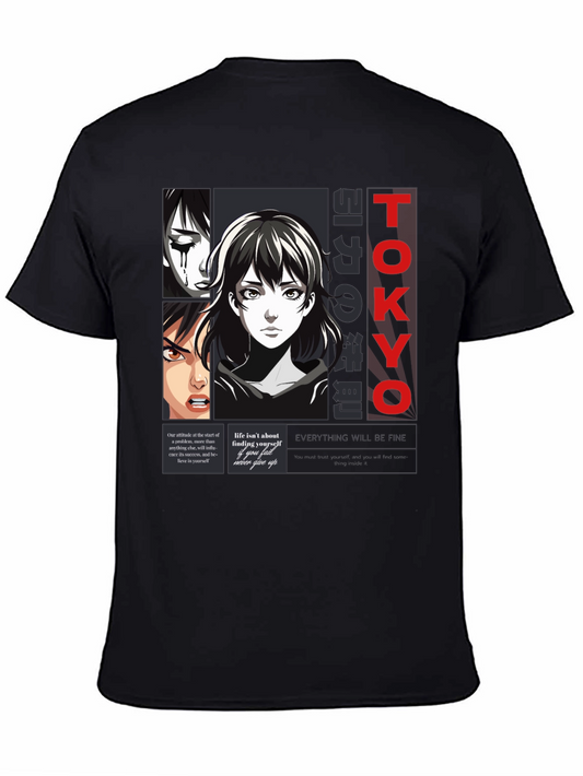 Anime Graphic Print T-Shirt - Tokyo Style
