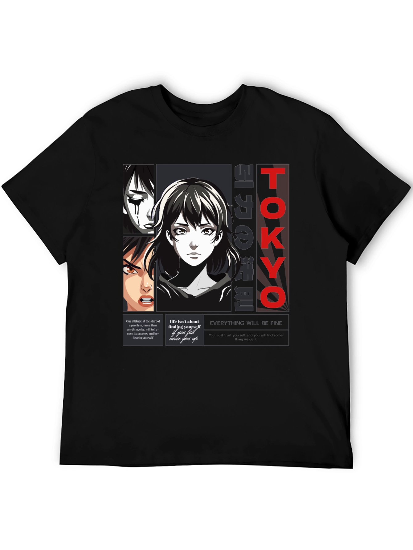 Anime Graphic Print T-Shirt - Tokyo Style