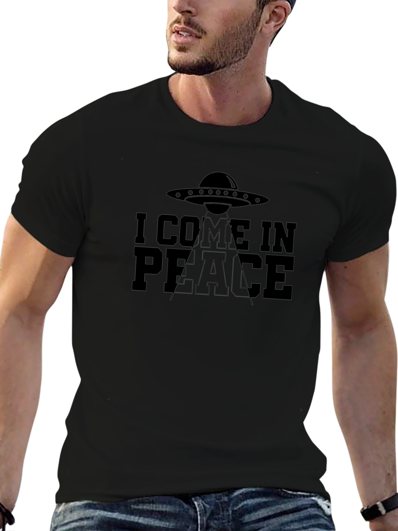 I Come in Peace UFO Graphic T-Shirt