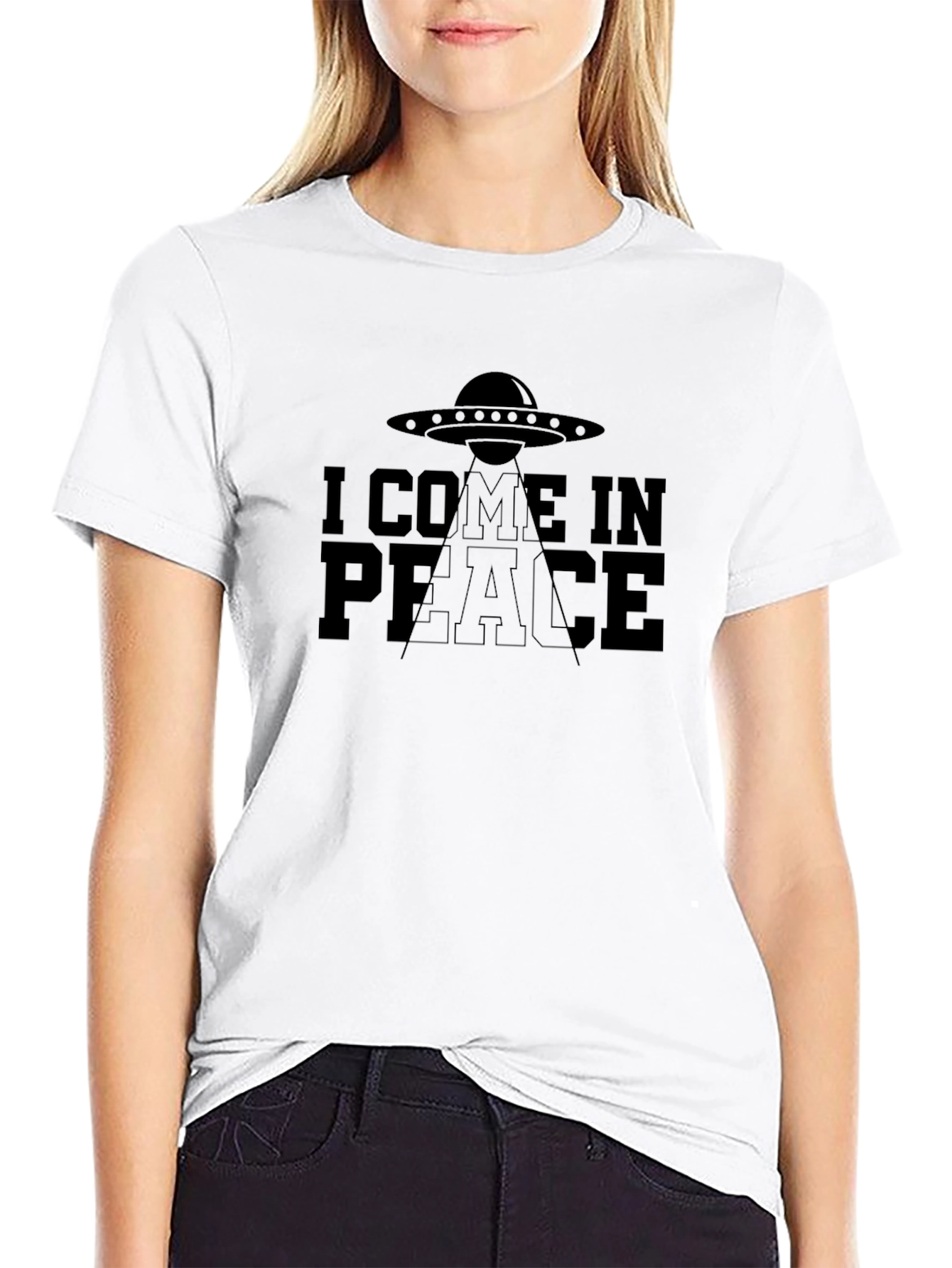 I Come in Peace UFO Graphic T-Shirt