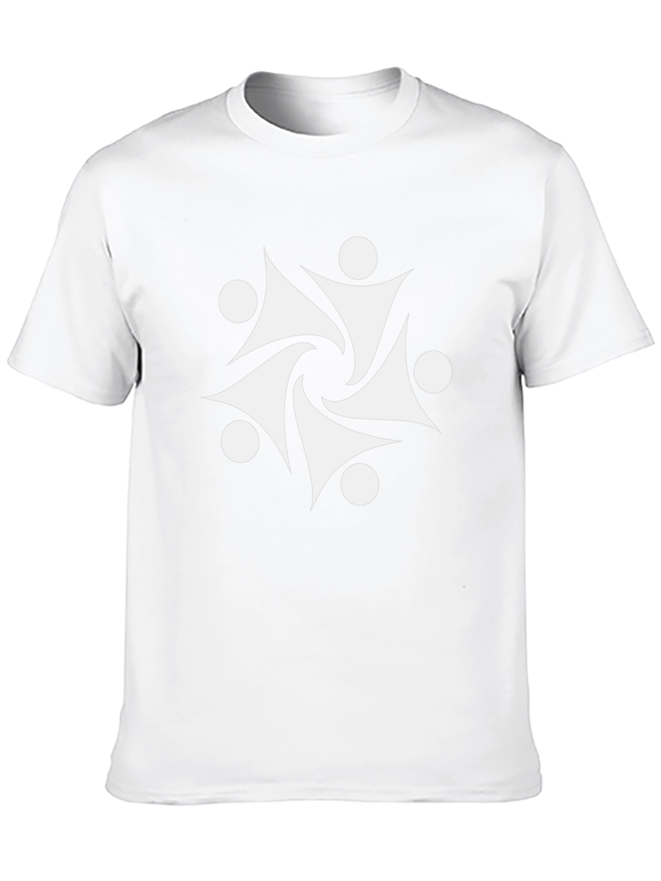 Abstract White Graphic Print Black T-Shirt