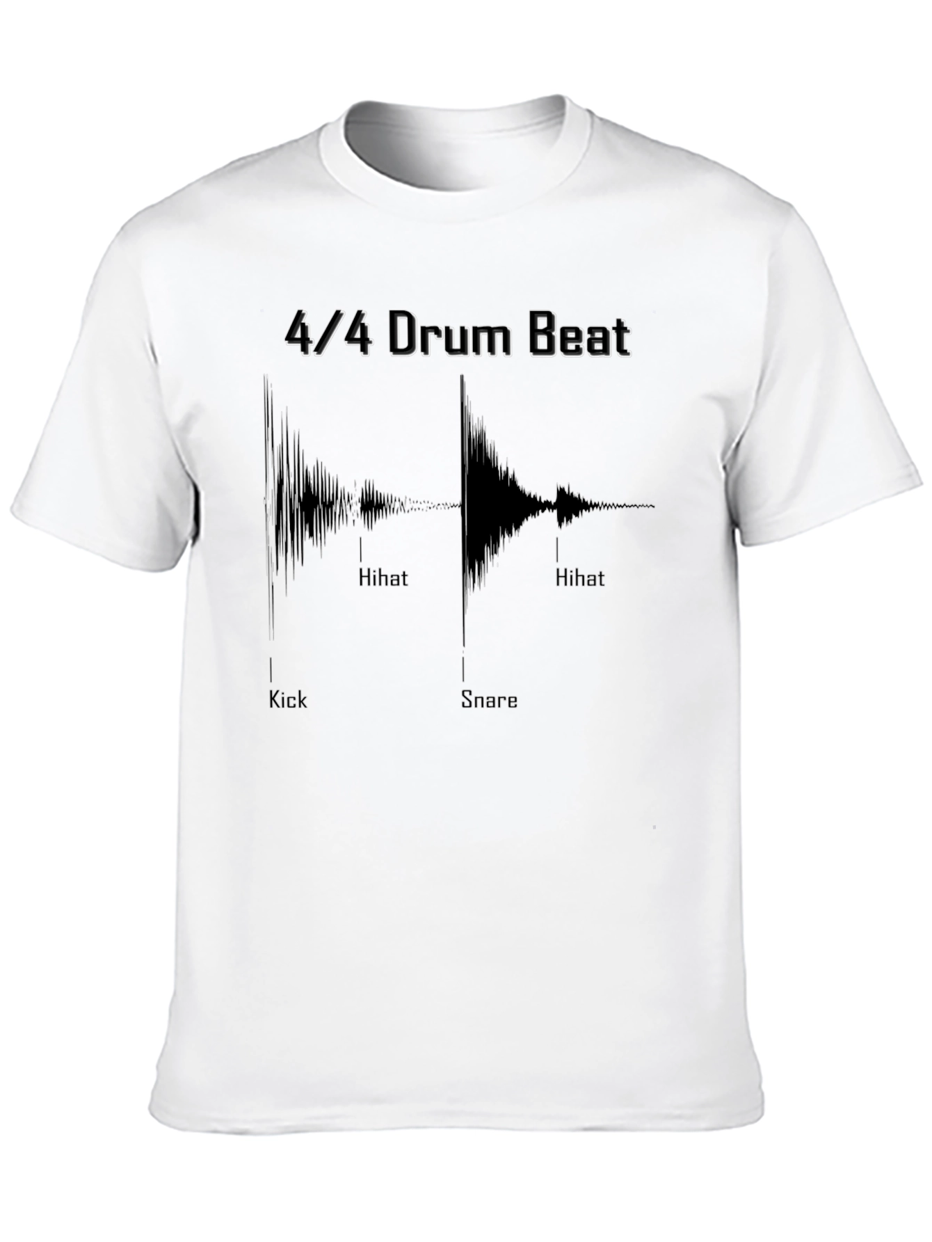 4/4 Drum Beat Graphic Tee - Musicians Black T-Shirt