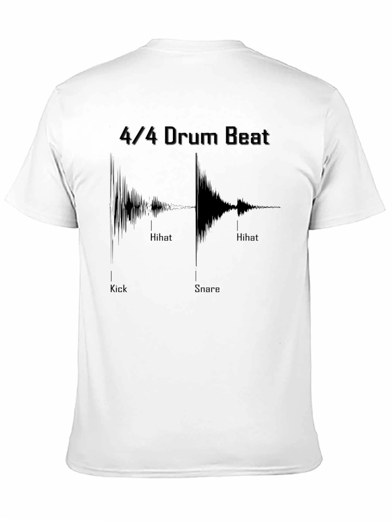 4/4 Drum Beat Graphic Tee - Musicians Black T-Shirt