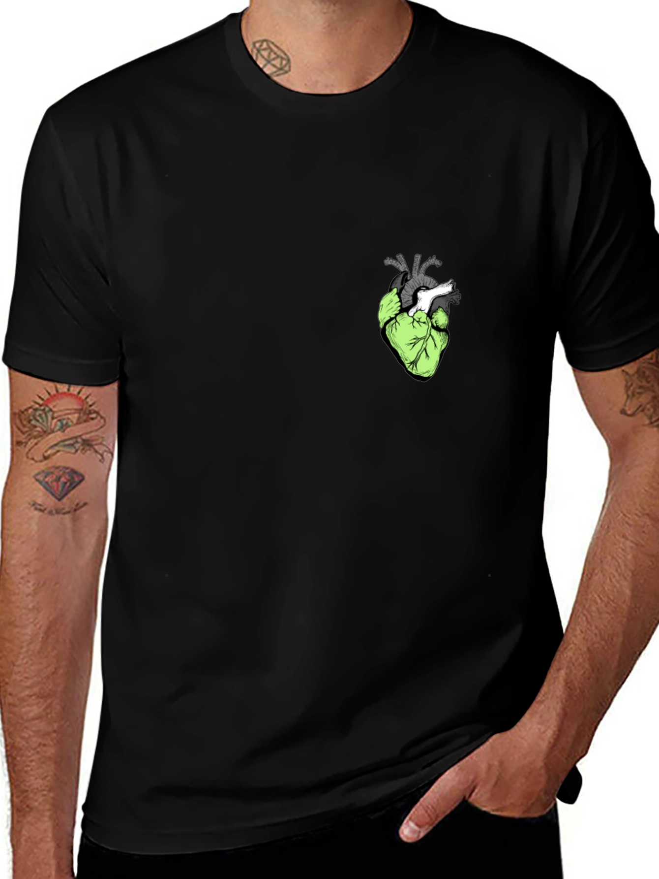 Anatomical Heart Graphic Tee - Black