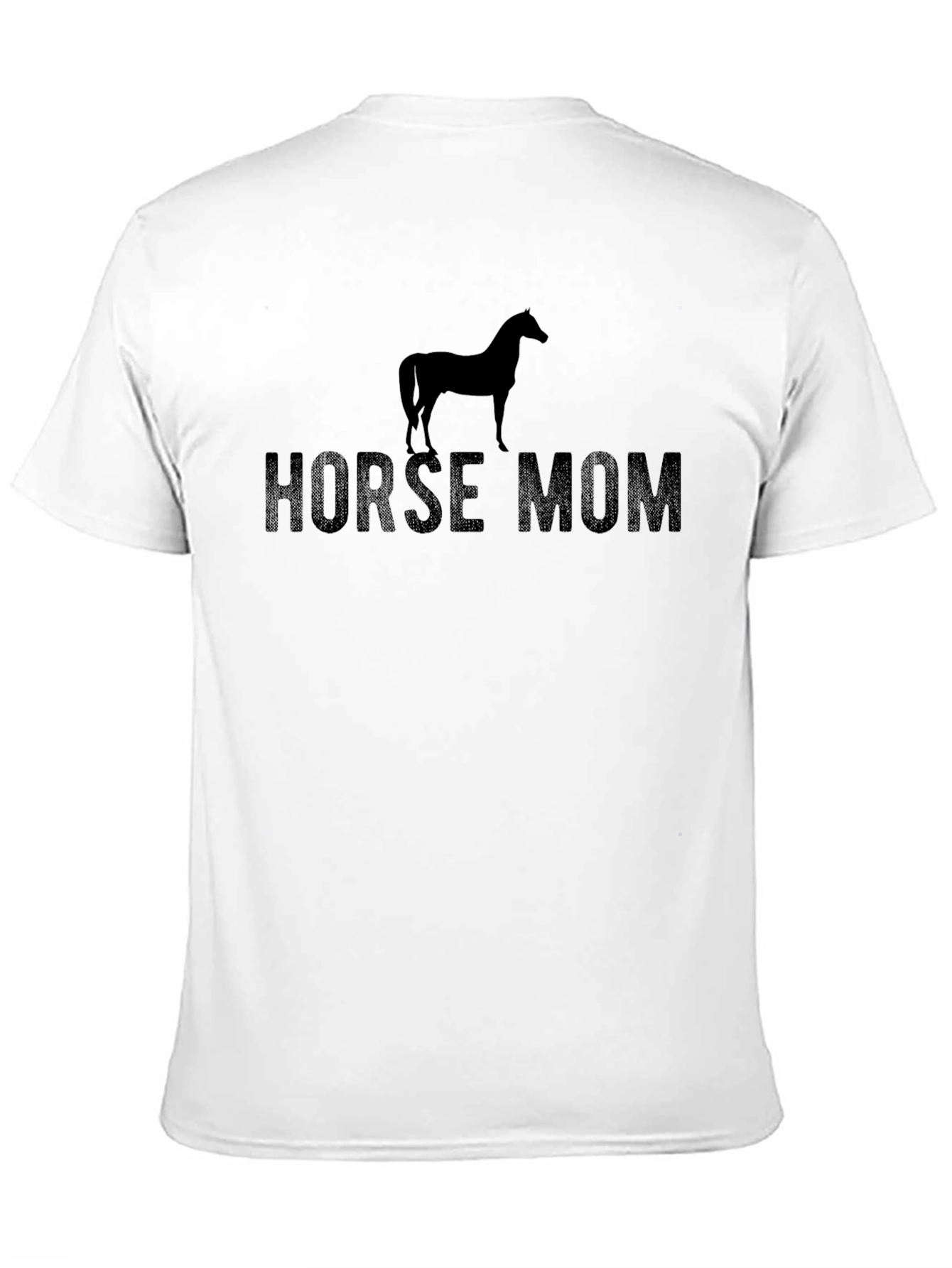 Horse Mom Graphic Tee - Black Cotton T-Shirt