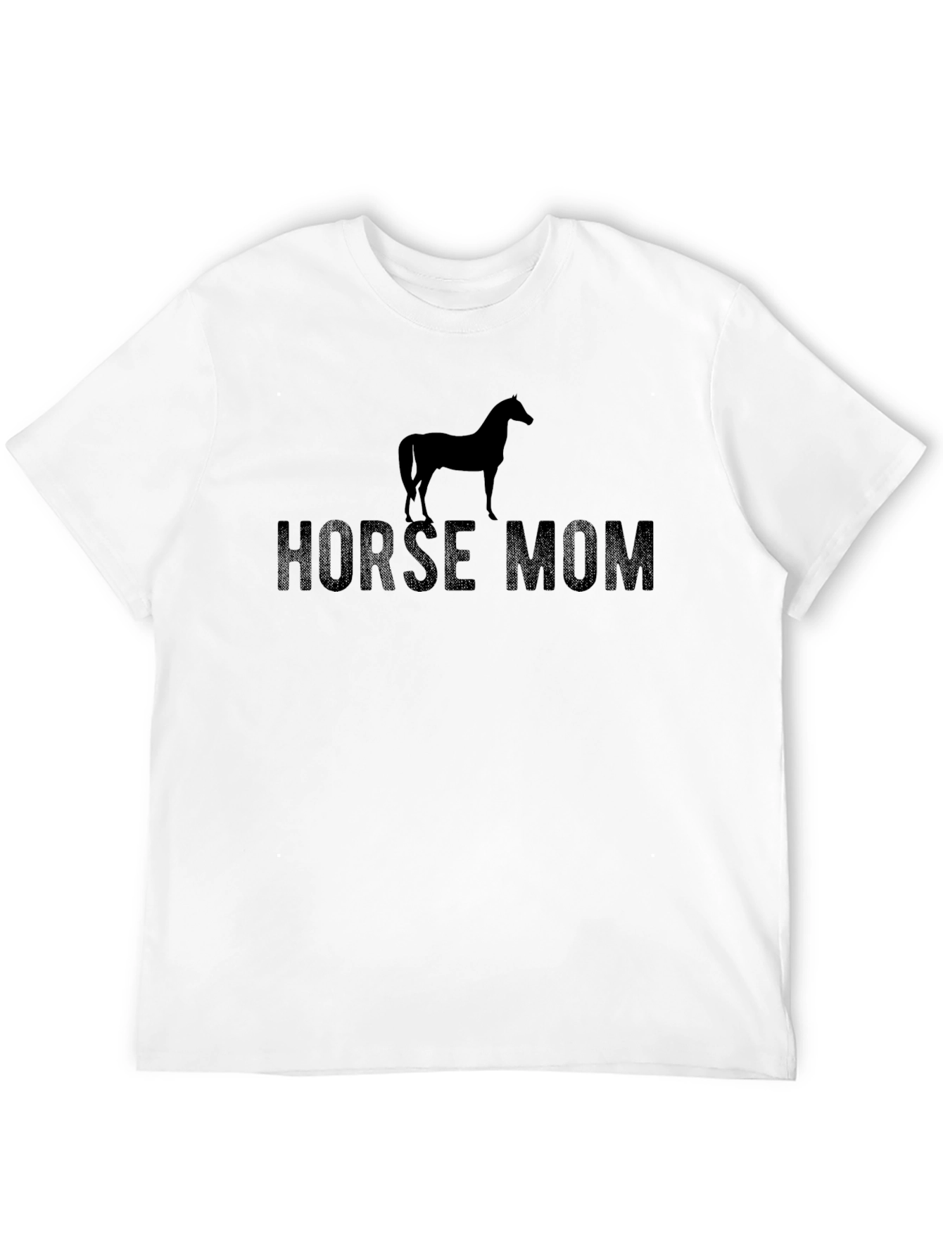 Horse Mom Graphic Tee - Black Cotton T-Shirt