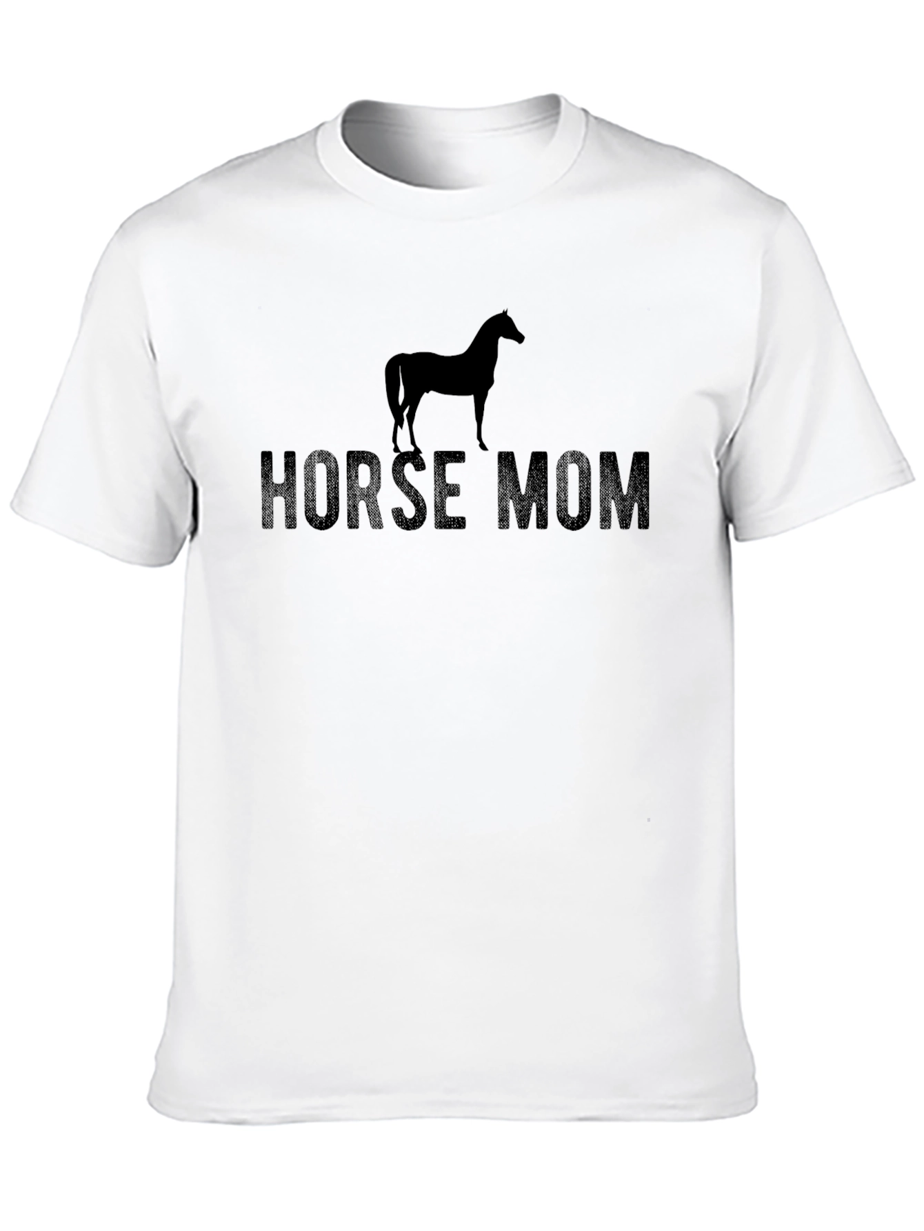 Horse Mom Graphic Tee - Black Cotton T-Shirt