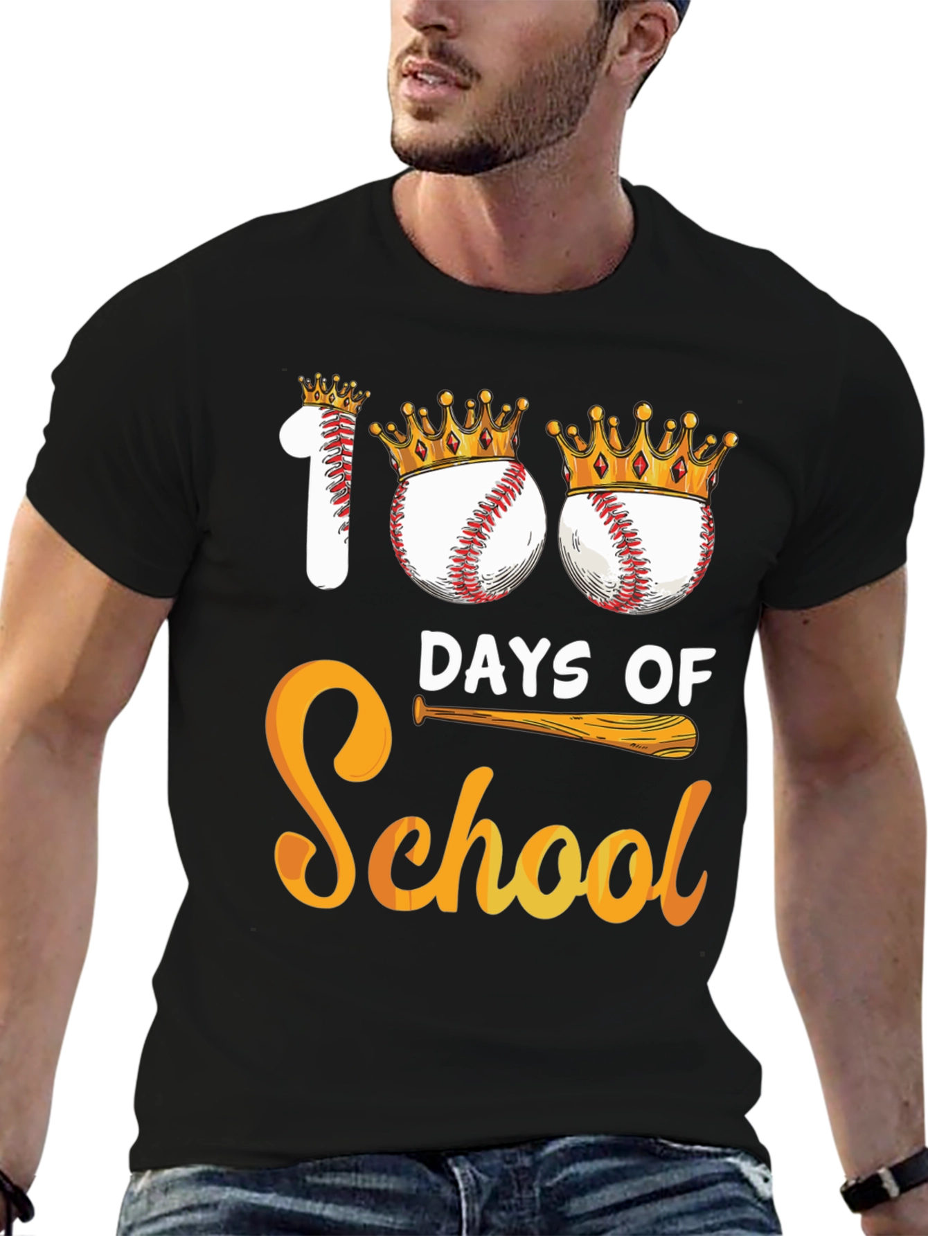 100 Days of School Baseball T-Shirt