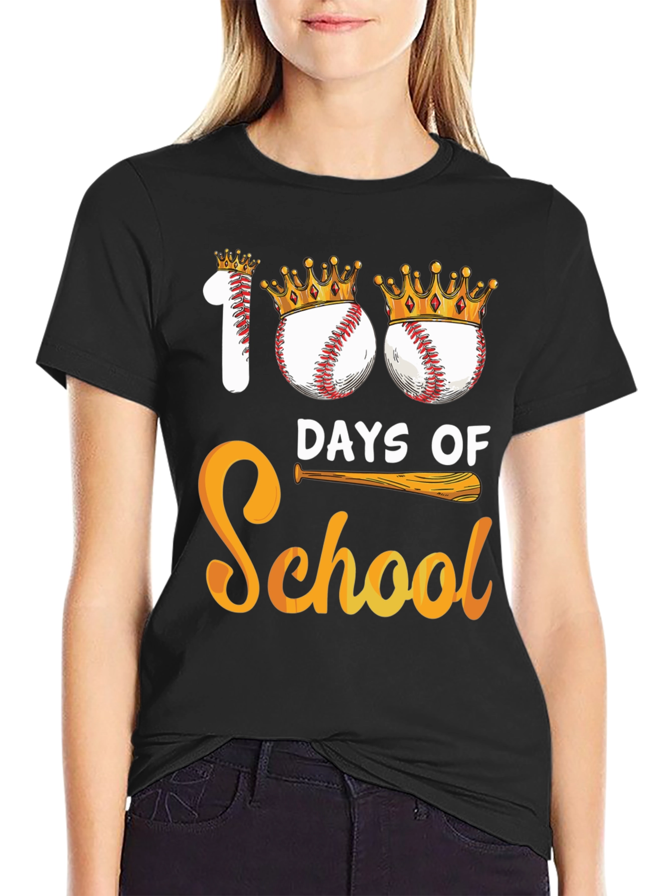 100 Days of School Baseball T-Shirt