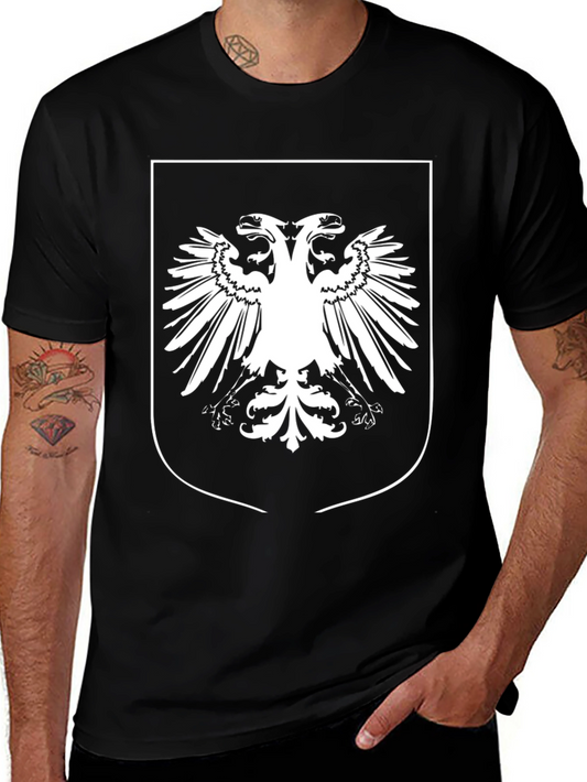 Albanian Eagle Graphic Tee - Black Short Sleeve Shirt