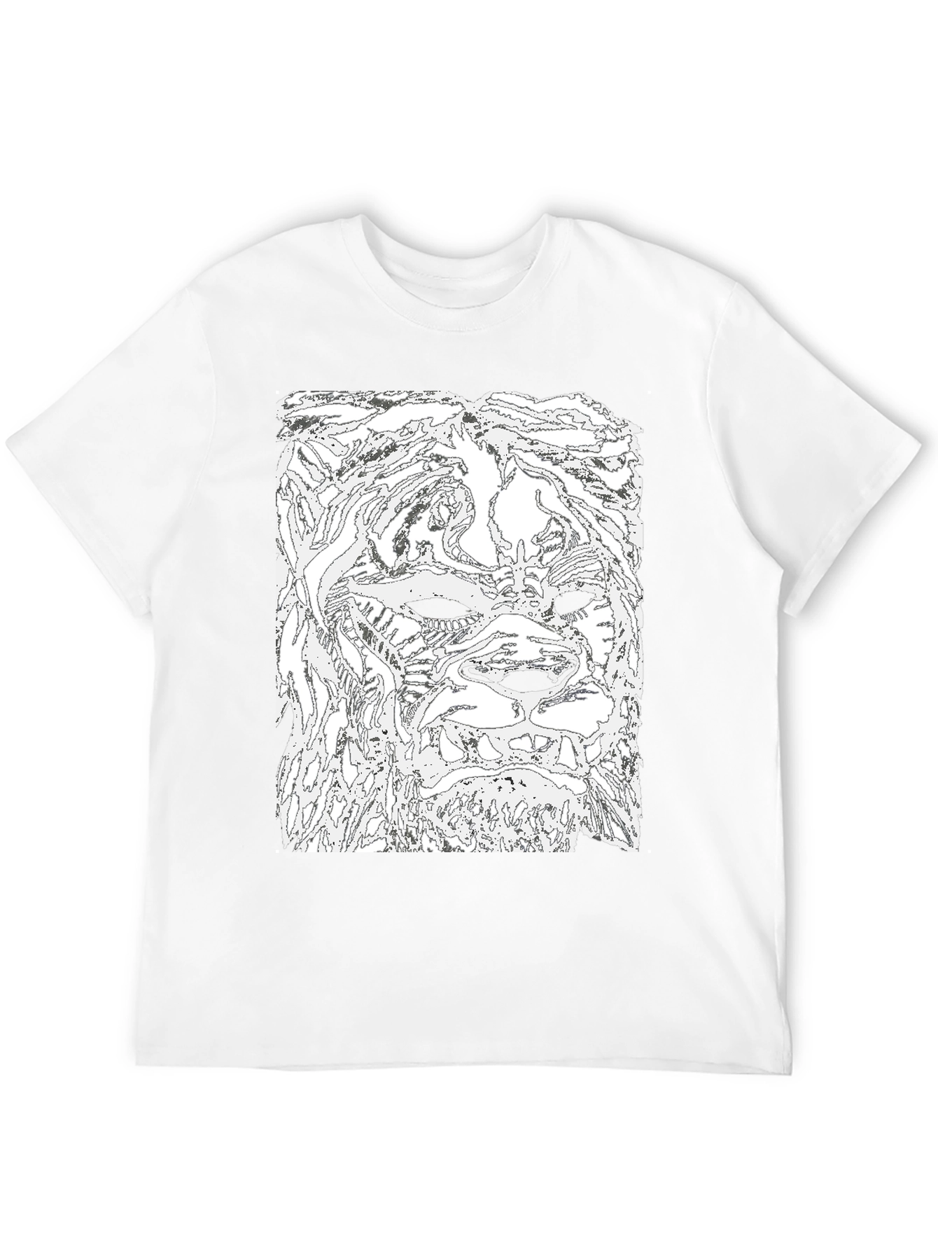 Abstract Lion Head Black T-Shirt