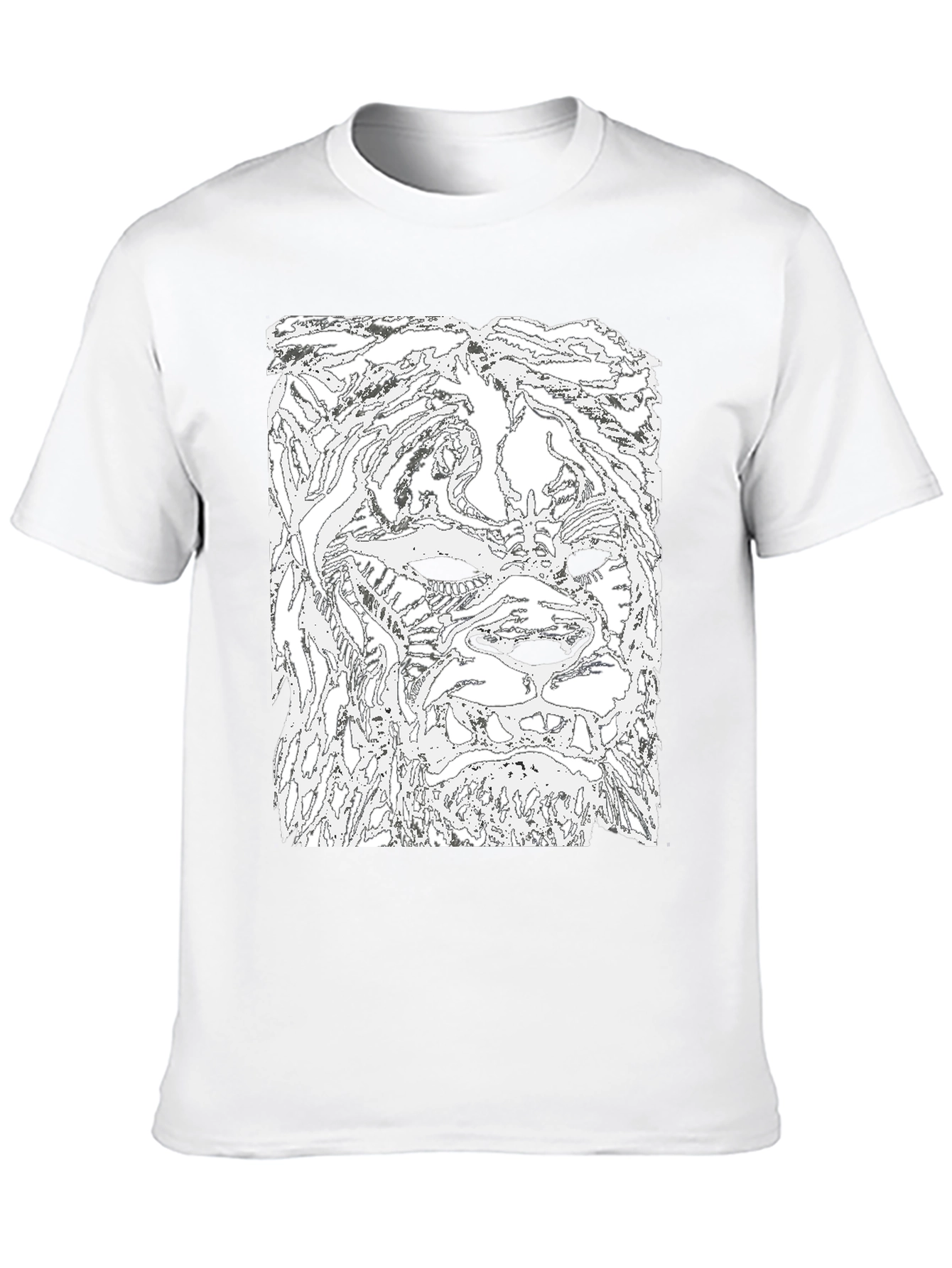Abstract Lion Head Black T-Shirt