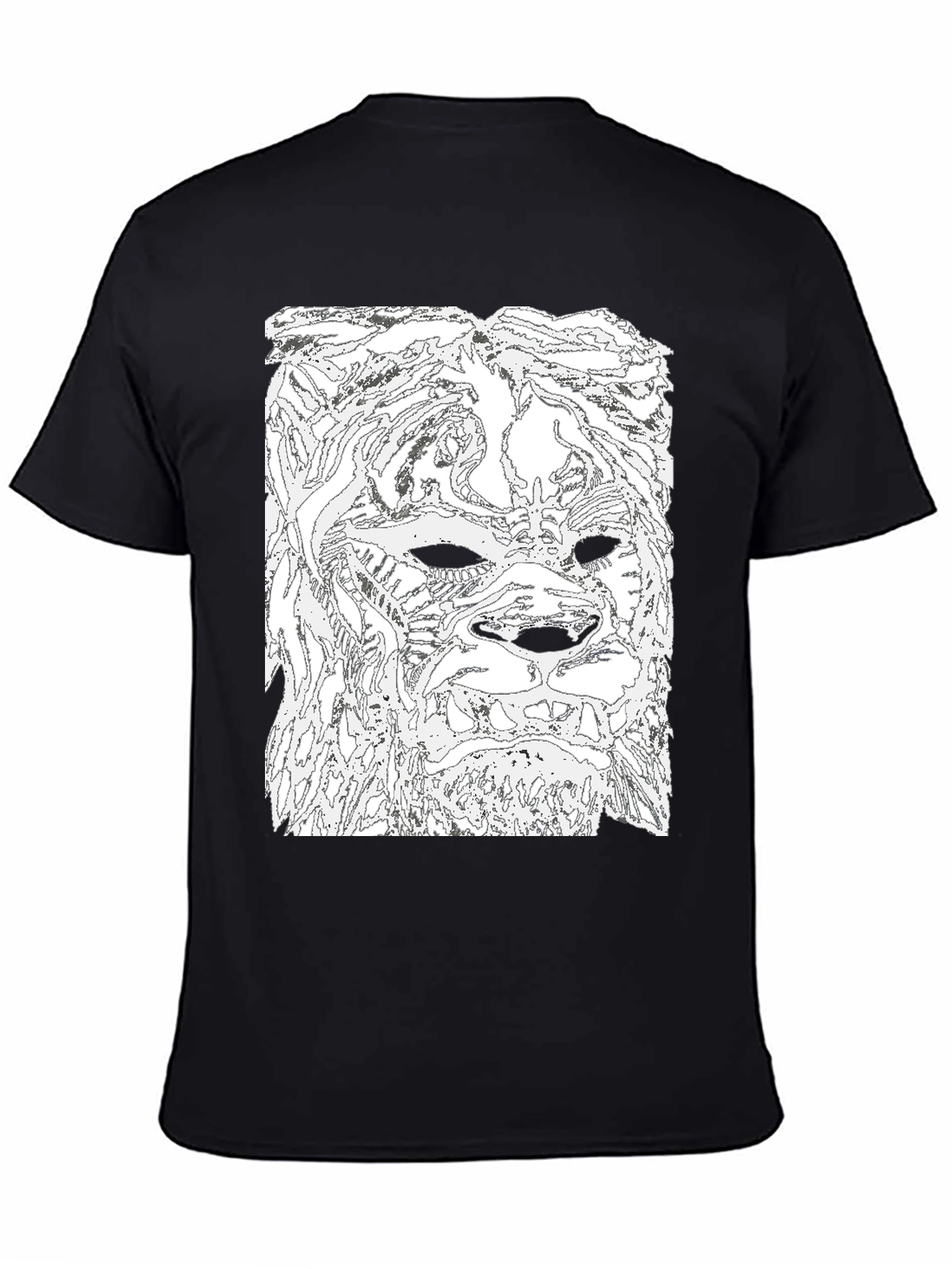 Abstract Lion Head Black T-Shirt