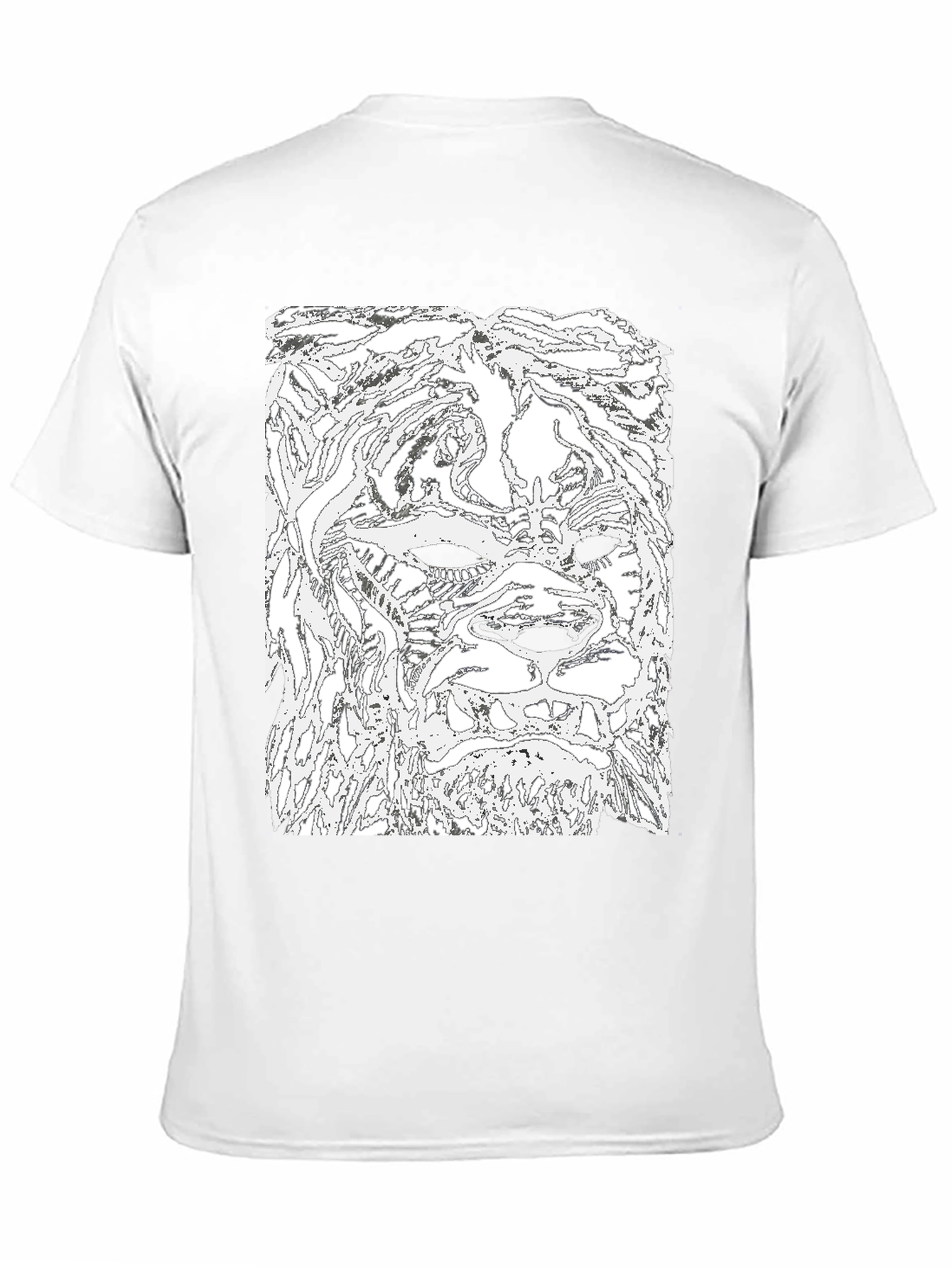 Abstract Lion Head Black T-Shirt